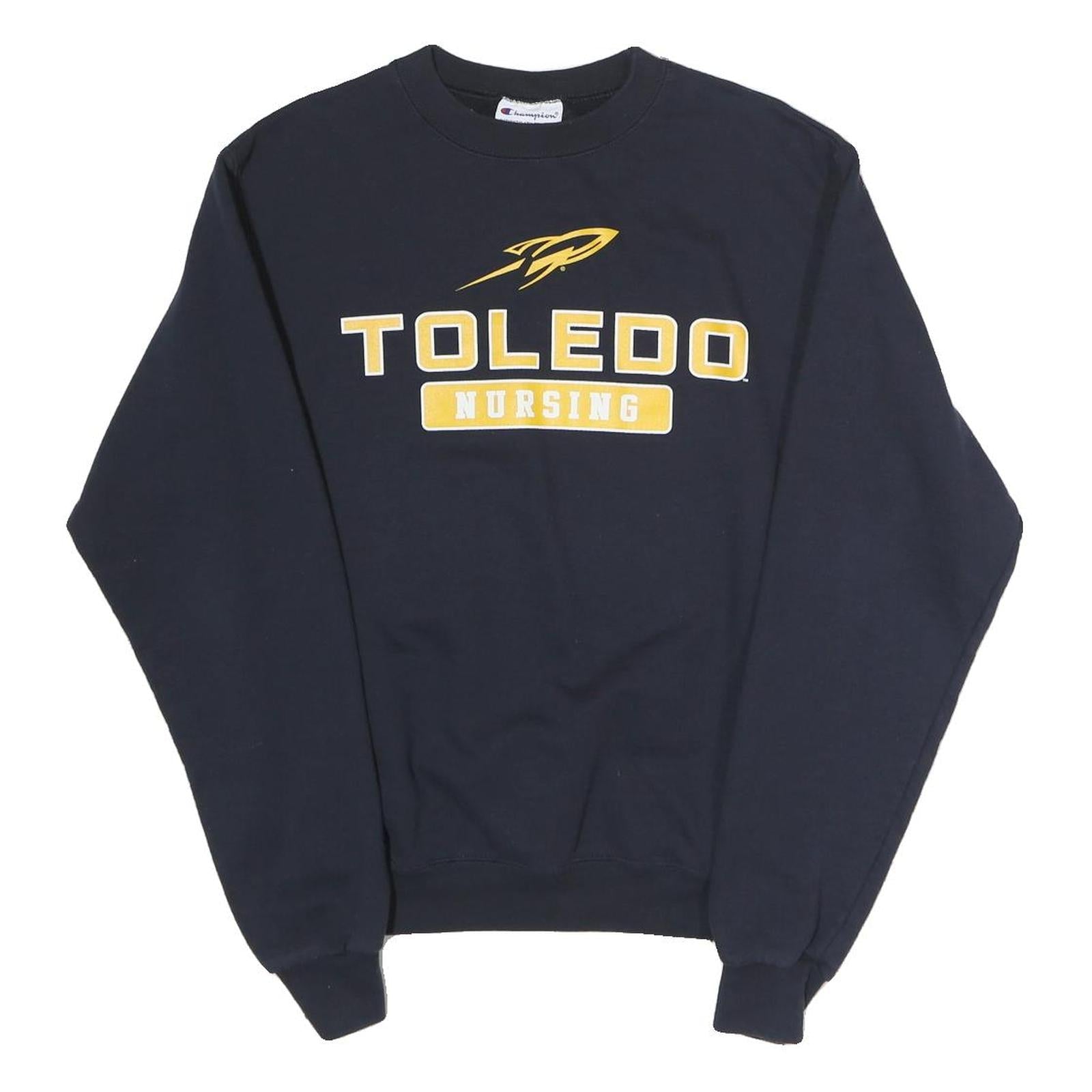 CHAMPION Mens Navy Blue Toledo Nursing Crew Neck S Cotton Polyester Sweatshirt Refurbished - N/A refurbished available on Cerqular