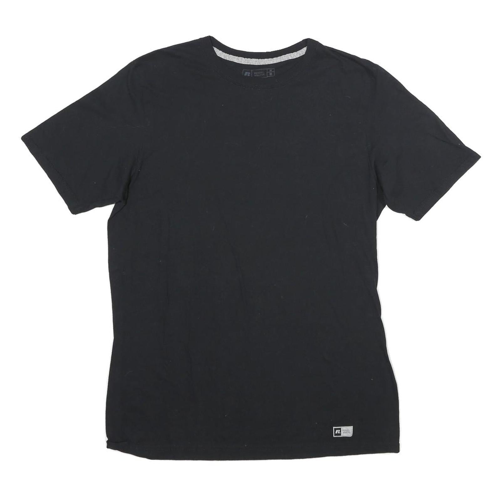 RUSSELL ATHLETIC Mens Black Classic T-Shirt M Short Sleeve Crew Neck Plain Refurbished - N/A refurbished available on Cerqular