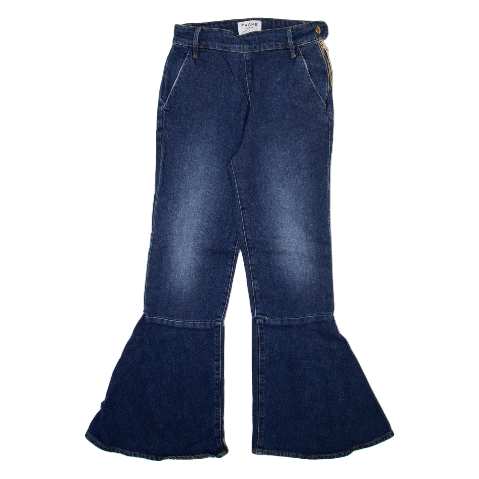 FRAME Womens Jeans Blue Regular Flared Stone Wash W24 L26 Refurbished - N/A refurbished available on Cerqular