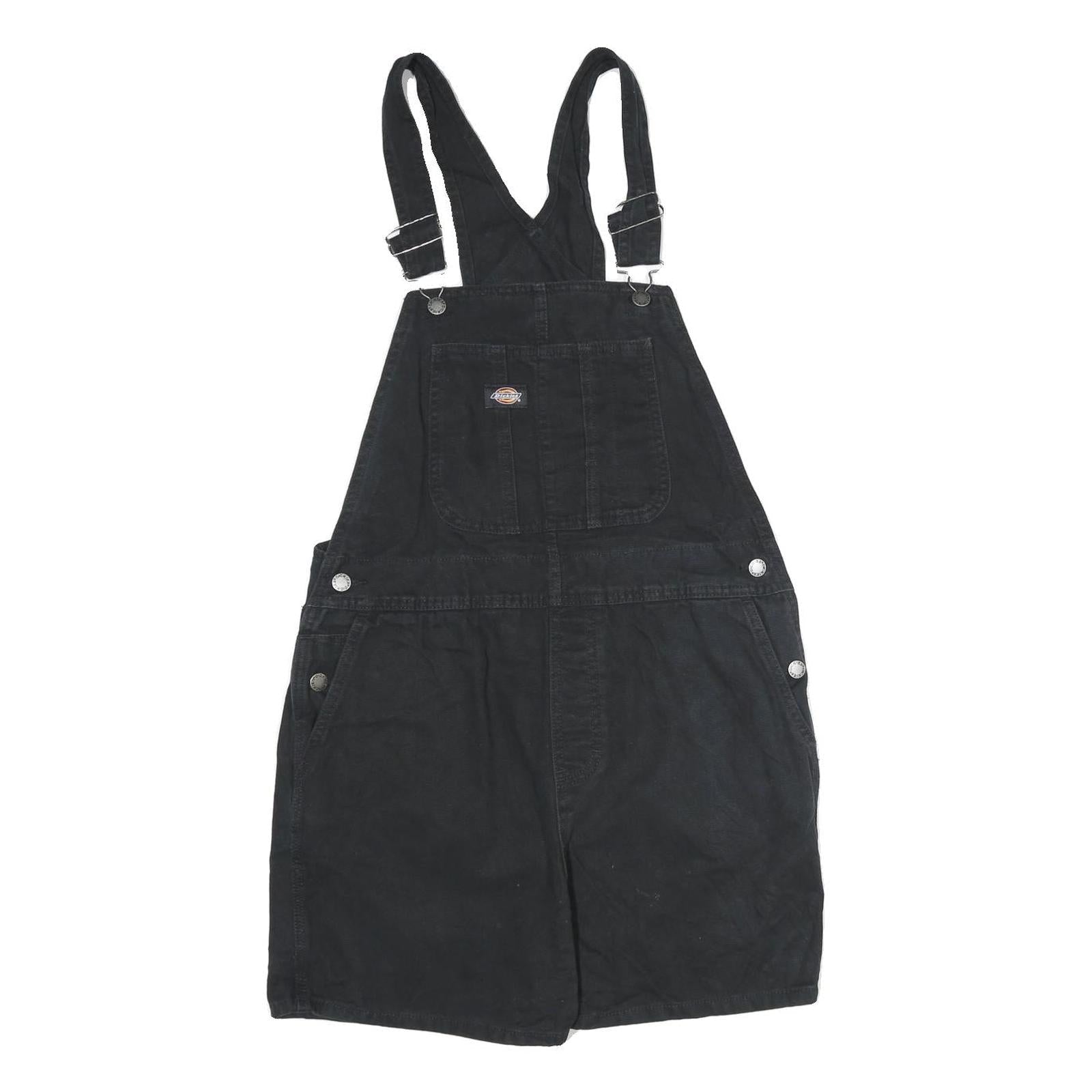 DICKIES Womens Black Cotton Dungarees Regular Fit L W34 L4 Adjustable Straps Refurbished - N/A refurbished available on Cerqular