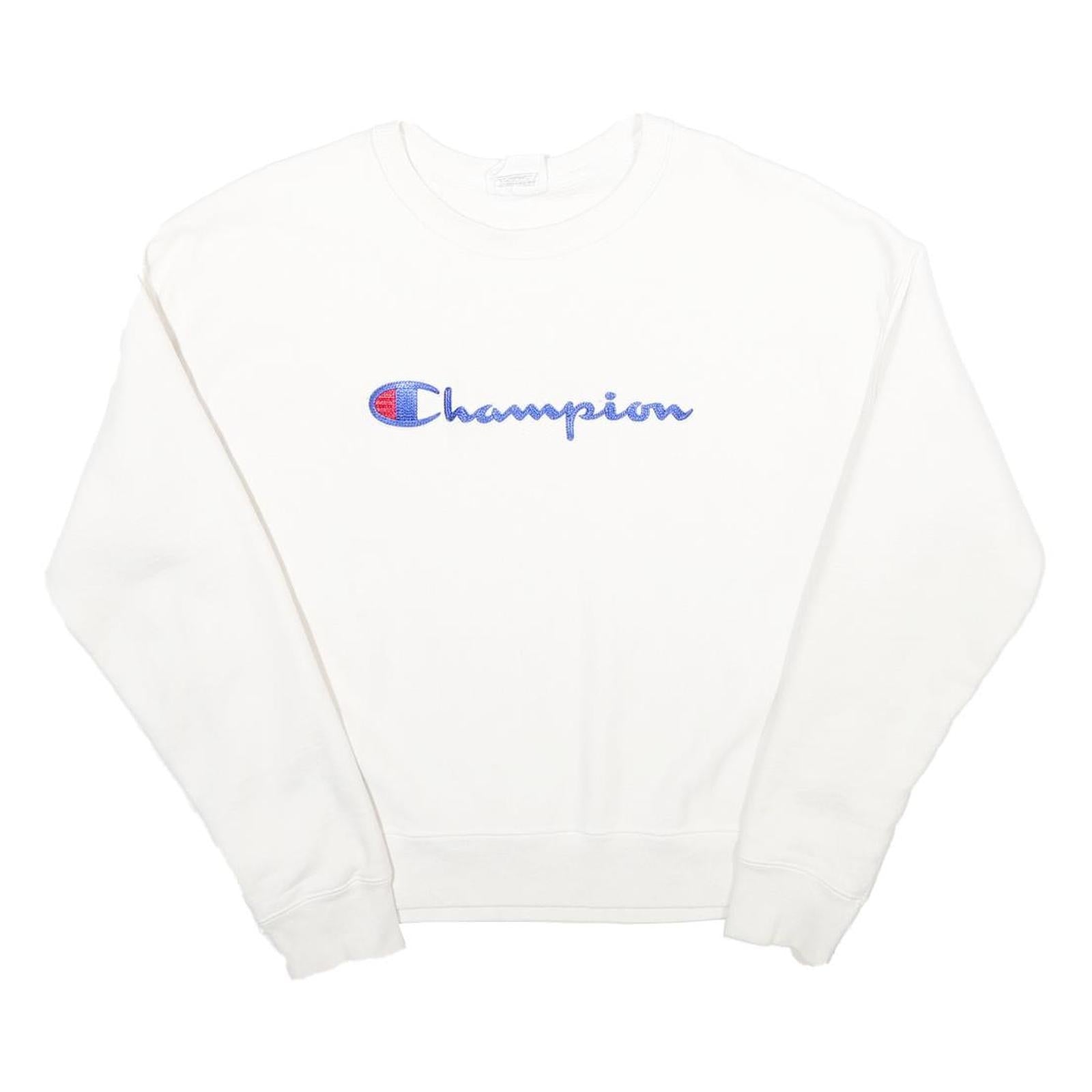 CHAMPION REVERSE WEAVE Womens White Crew Neck L Sweatshirt Cotton Blend Casual Refurbished - N/A refurbished available on Cerqular
