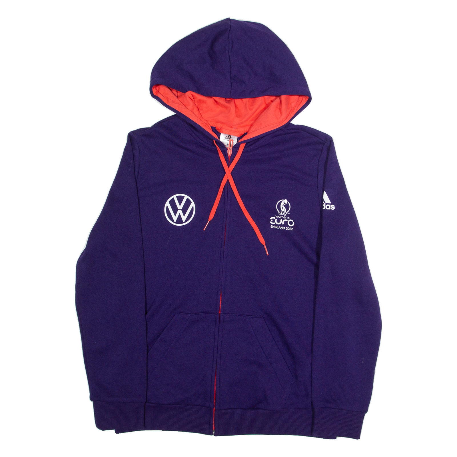 ADIDAS Womens Euros England 2022 Womens Purple Hoodie Full Zip L Refurbished - N/A refurbished available on Cerqular