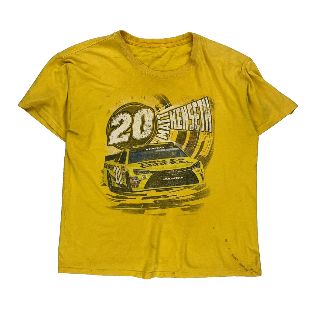 Matt Kenseth Nascar Nascar T-Shirt - Large Yellow Cotton Refurbished - Thrifted (note: this is a term often used to describe second- refurbished available on Cerqular