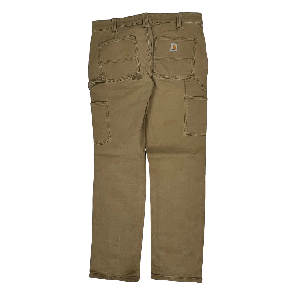 Carhartt Carpenter Trousers - 34W UK 14 Brown Cotton Refurbished - Thrifted (note: this is a term often used to describe second- refurbished available on Cerqular