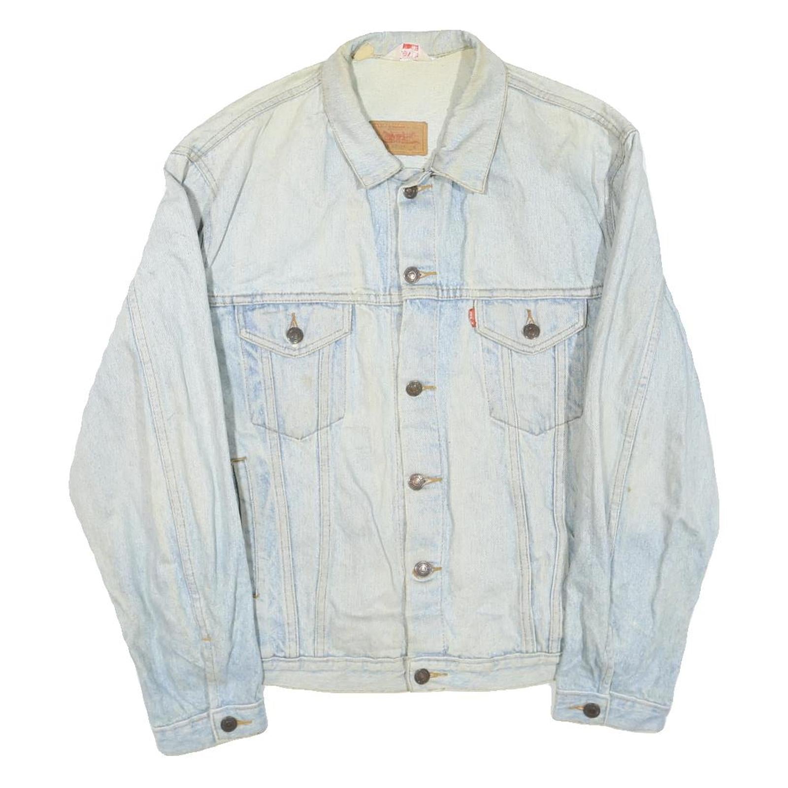 LEVI'S Mens Blue Denim Jacket L Cotton Blend Button Closure Casual Wear Refurbished - N/A refurbished available on Cerqular