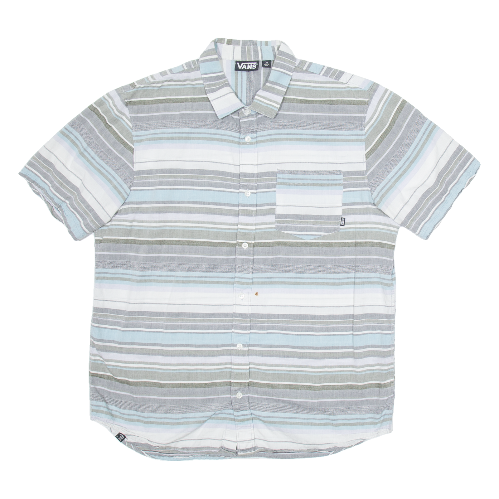 VANS Mens Shirt Grey Striped XL Refurbished - N/A refurbished available on Cerqular