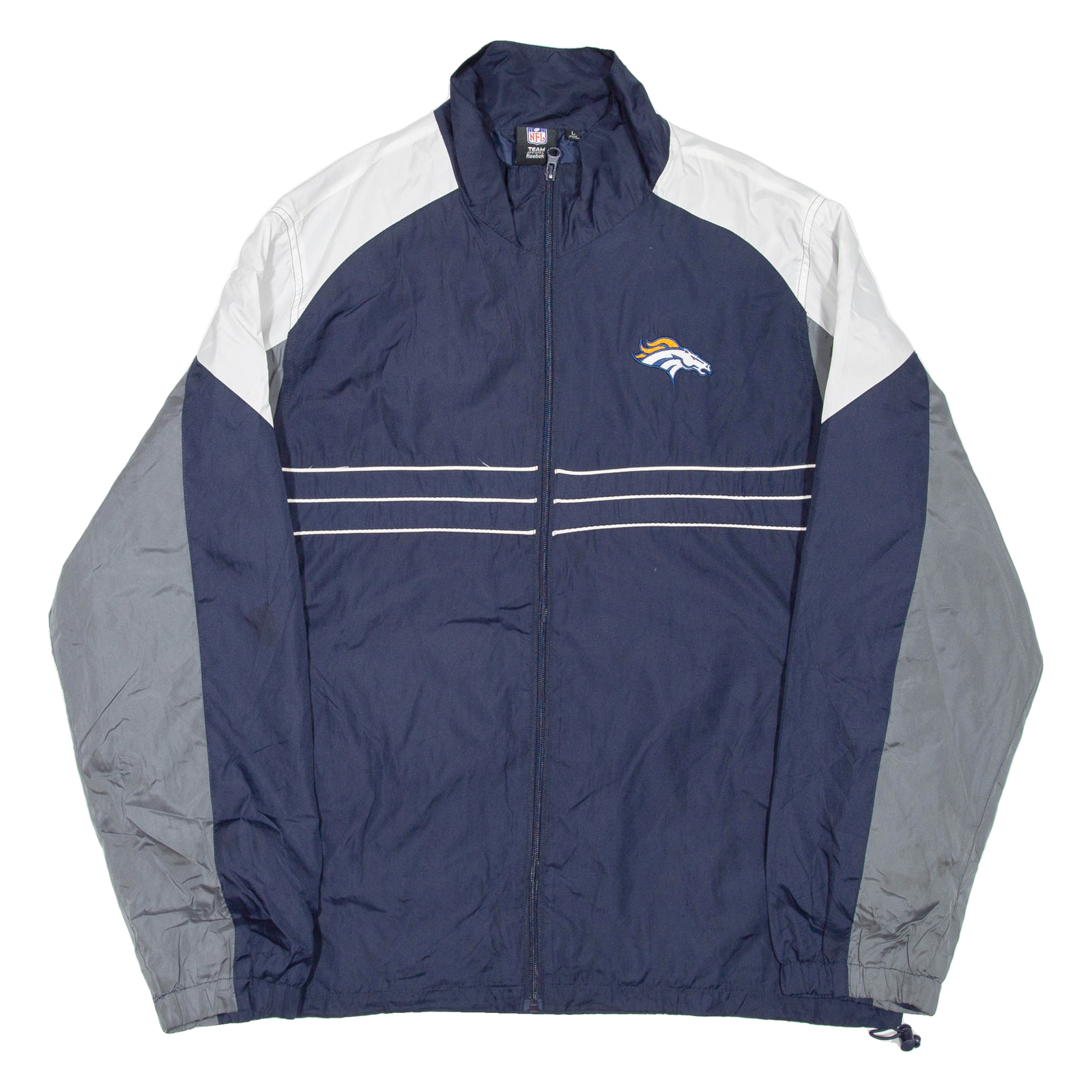 REEBOK X NFL DENVER BRONCOS Mens Track Jacket Blue USA Colourblock L Refurbished - N/A refurbished available on Cerqular