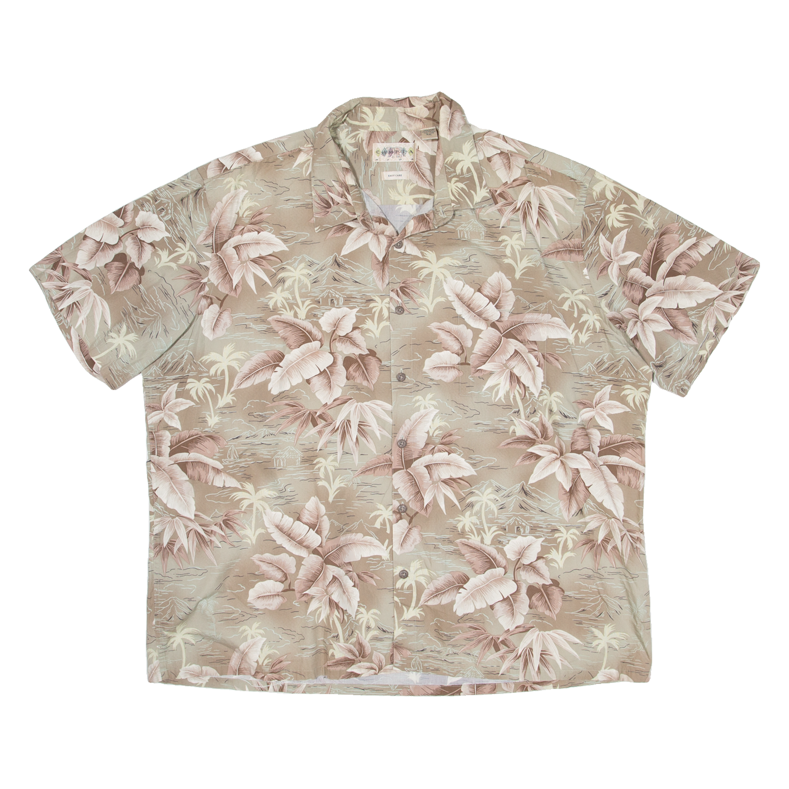 CAMPIA Mens Hawaiian Shirt Beige Floral 2XL Refurbished - N/A refurbished available on Cerqular