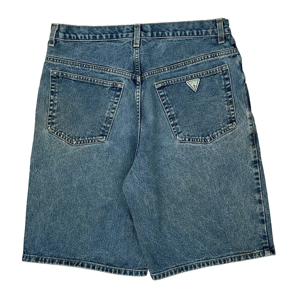 Guess Denim Shorts - 34W 9L Blue Cotton Refurbished - Thrifted (note: this is a term often used to describe second- refurbished available on Cerqular