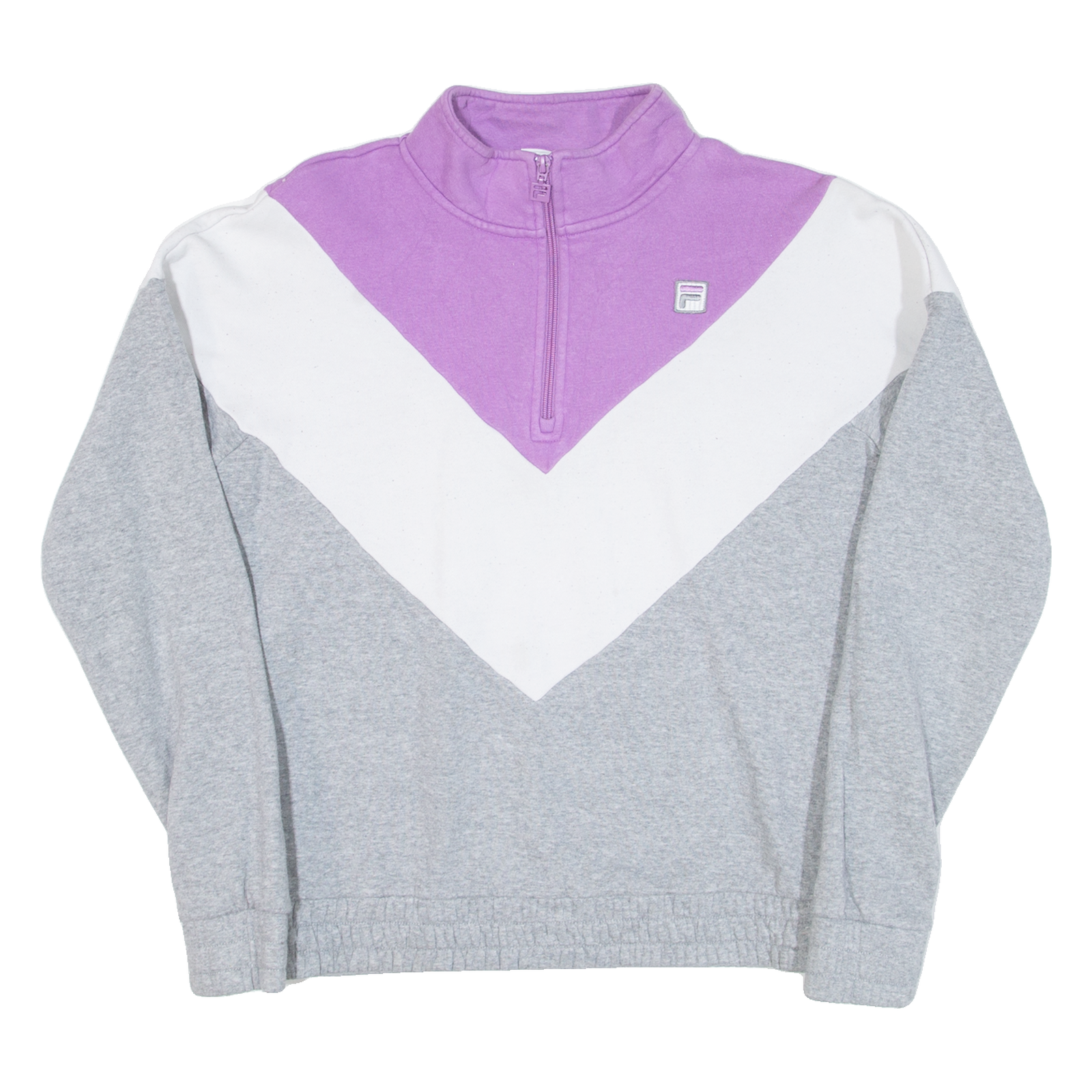 FILA Womens Sweatshirt Purple 1/4 Zip L Refurbished - N/A refurbished available on Cerqular