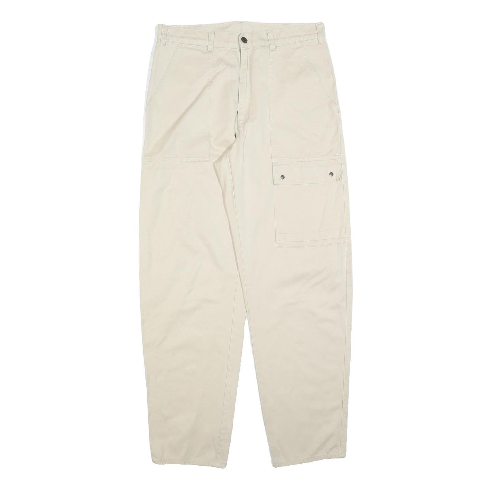 LEVI'S Womens Beige Cotton Blend Regular Fit Straight Leg Trousers W31 L31 Refurbished - N/A refurbished available on Cerqular