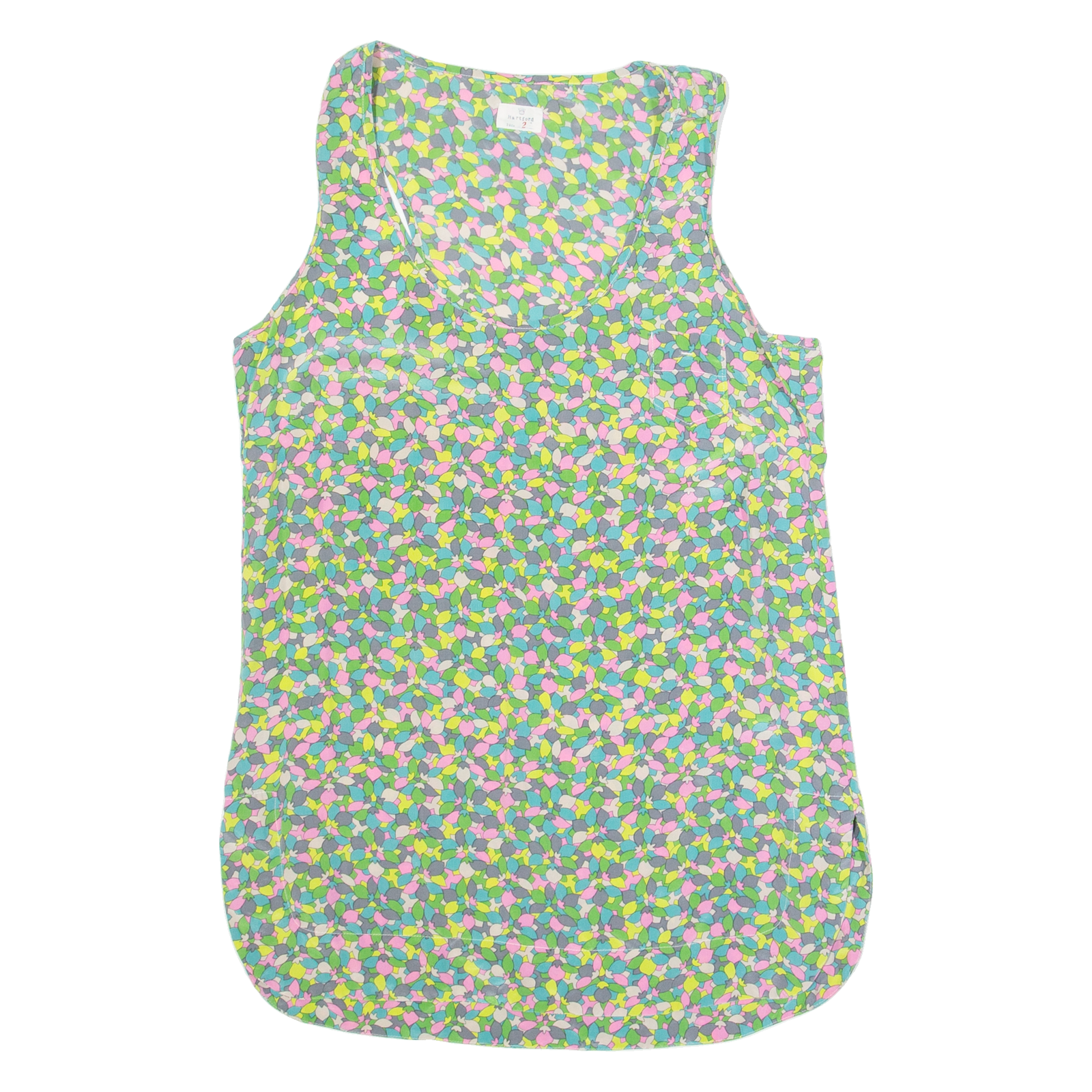 HARTFORD Womens Printed Vest Green Sleeveless Floral S Refurbished - N/A refurbished available on Cerqular