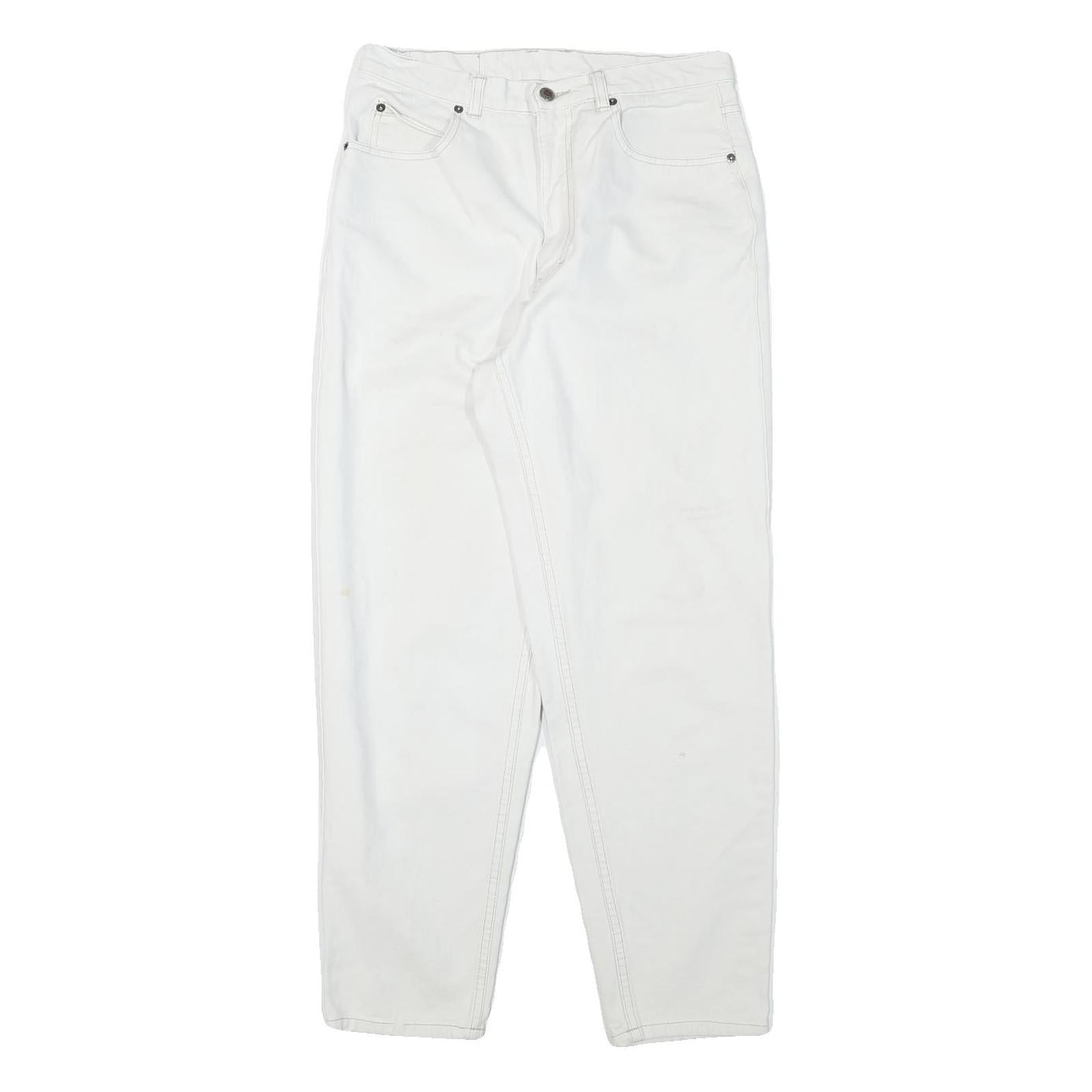 TEDDYS Womens White Relaxed Jeans Cotton Blend Zip W29 L28 Casual Fit Comfort Refurbished - N/A refurbished available on Cerqular