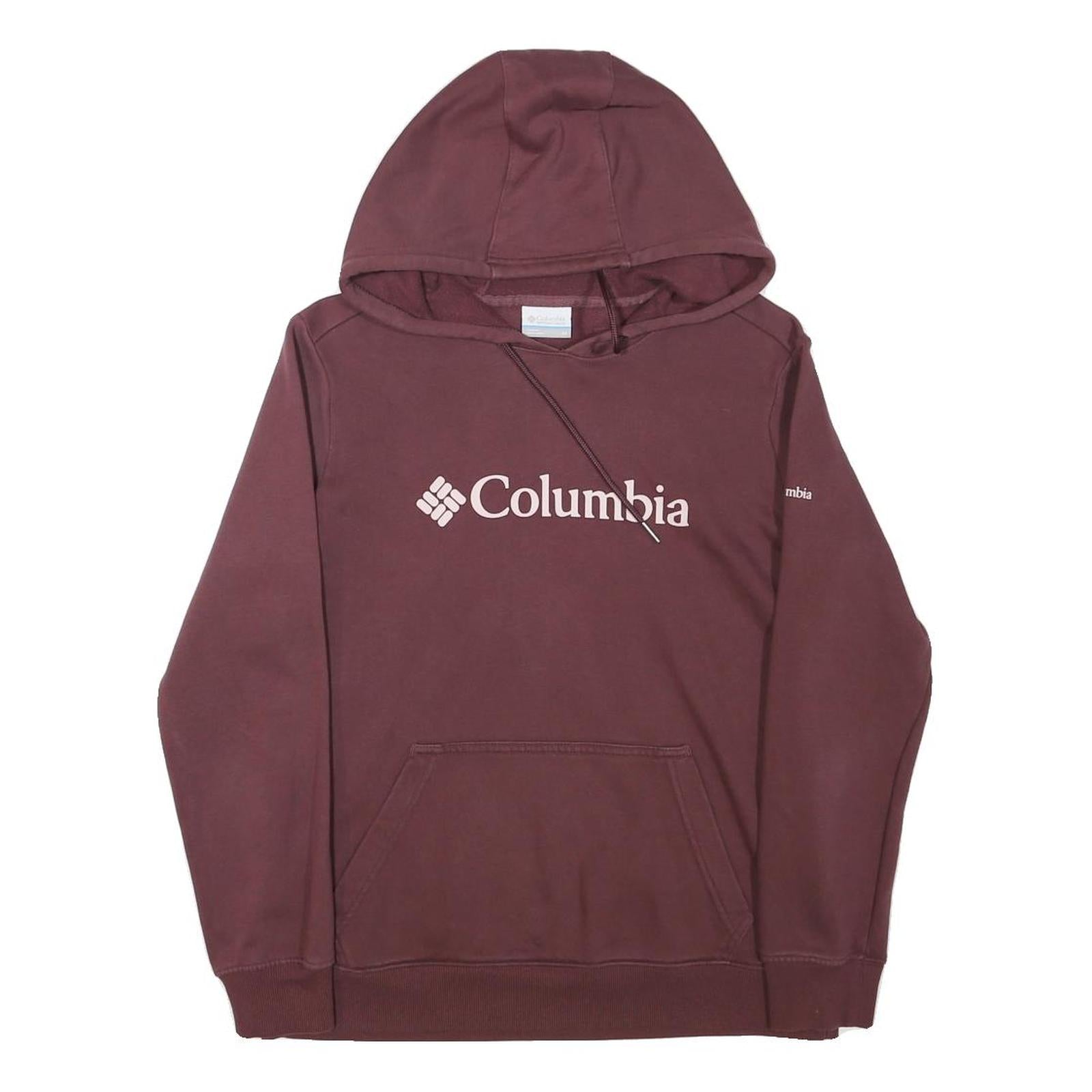 COLUMBIA Mens Maroon Hoodie M Cotton Blend Pullover Casual Refurbished - N/A refurbished available on Cerqular