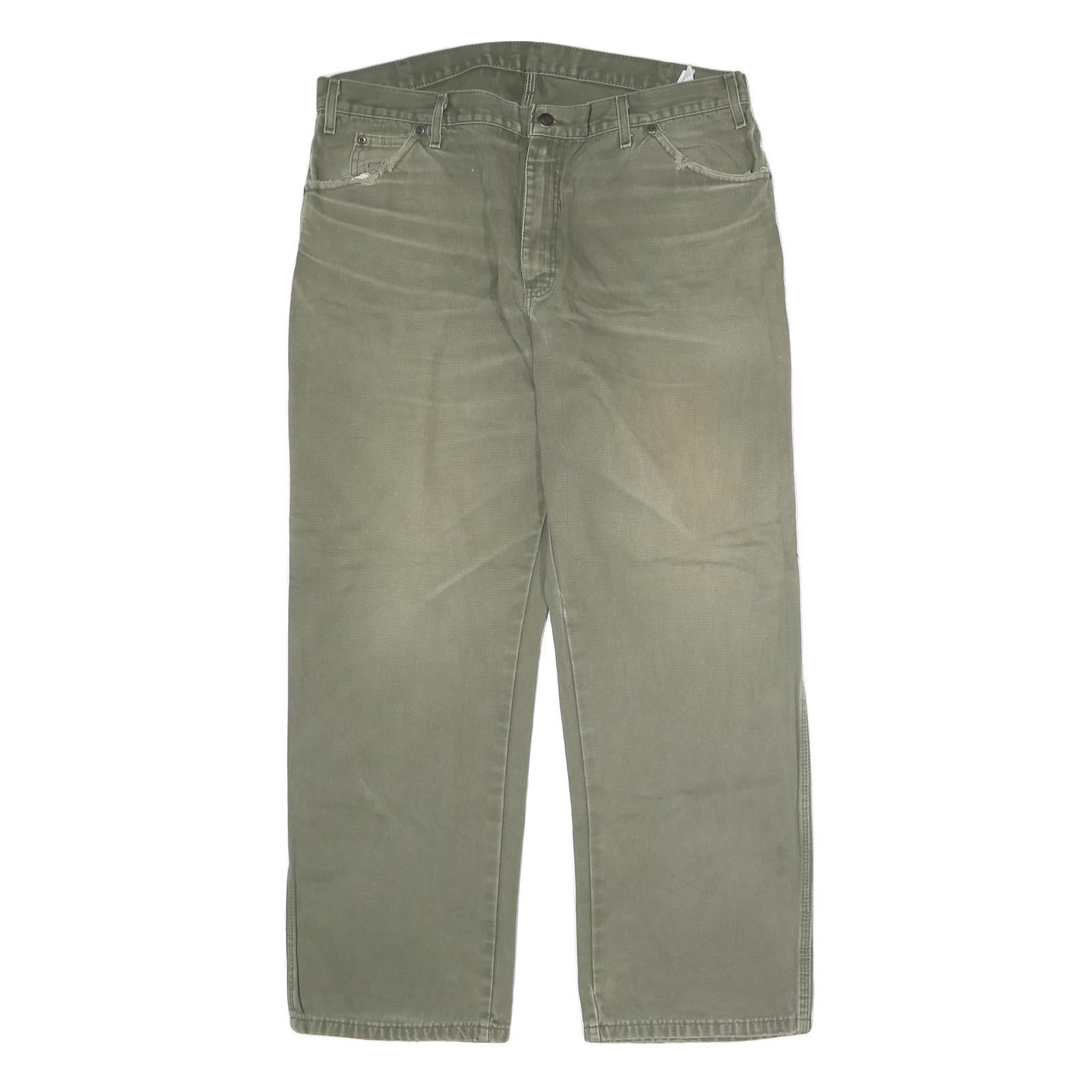 DICKIES Mens Regular Fit Jeans Olive Cotton Blend Zip W38 L30 Workwear Refurbished - N/A refurbished available on Cerqular