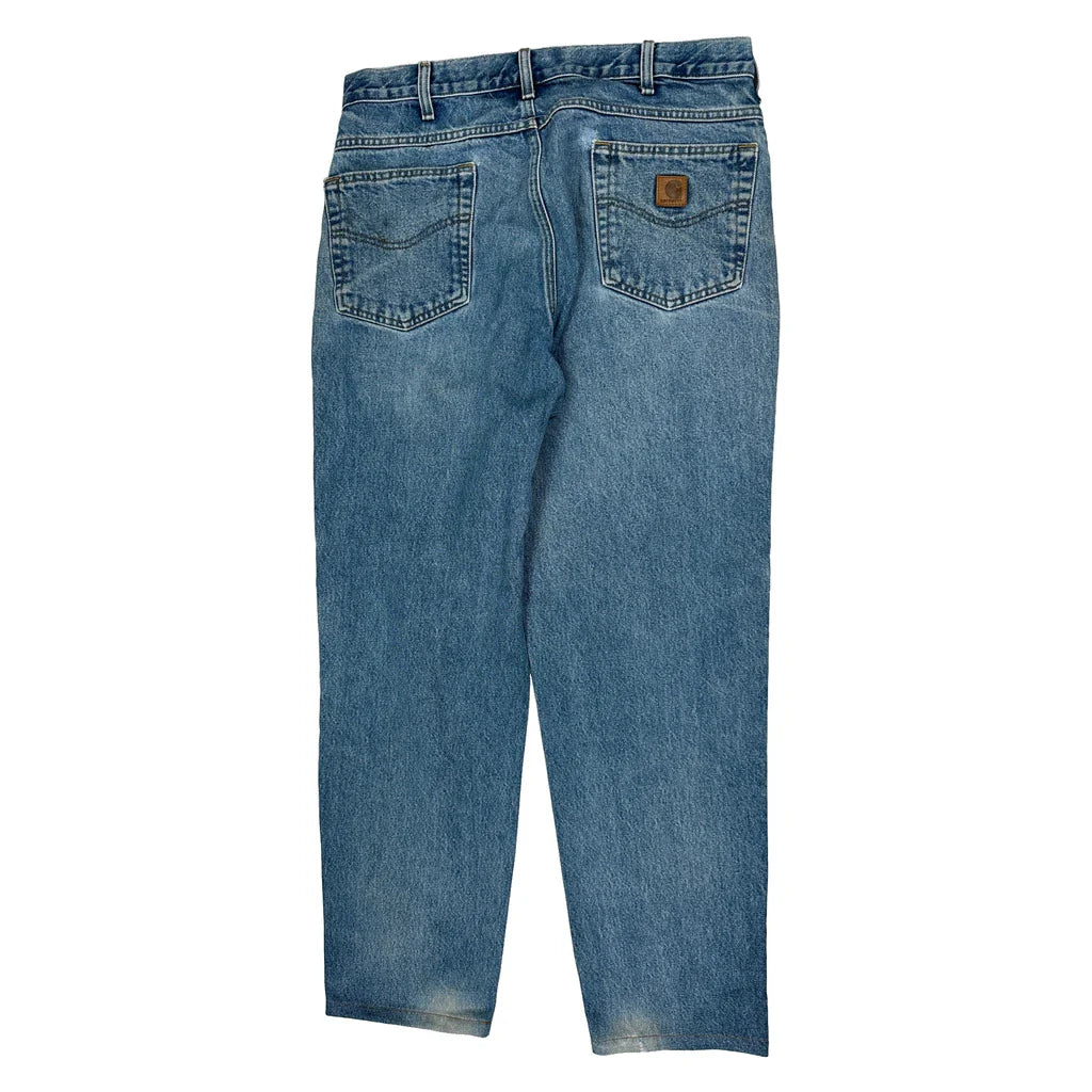 Buy Carhartt Jeans - 34W 34L Blue Cotton Refurbished - $64.31 Carhartt Jeans - 34W 34L Blue Cotton Refurbished - Thrifted (note: this is a term often used to describe second- refurbished available on Cerqular