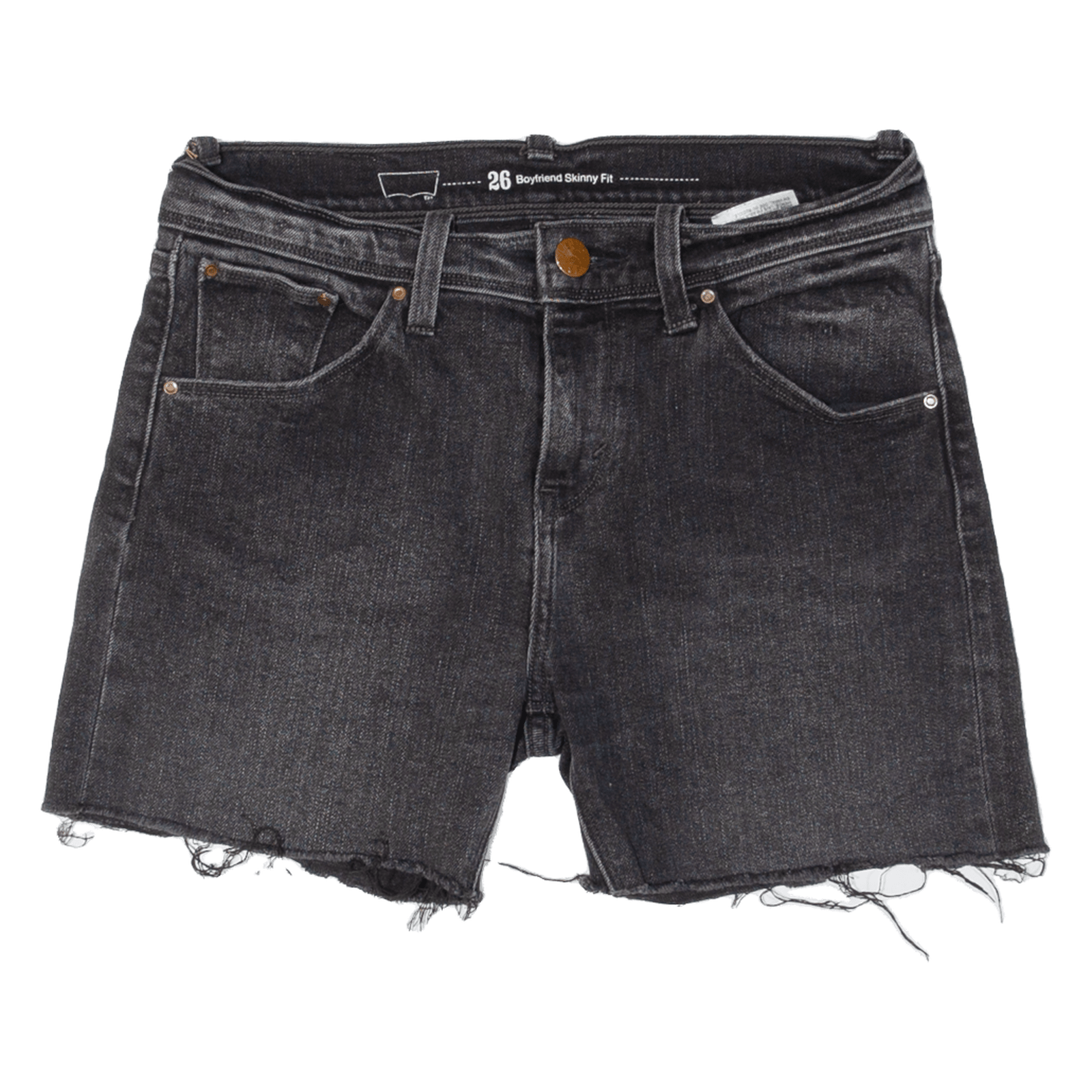 LEVI'S Cut Off Skinny Boyfriend Womens Denim Shorts Black Slim XS W28 Refurbished - N/A refurbished available on Cerqular