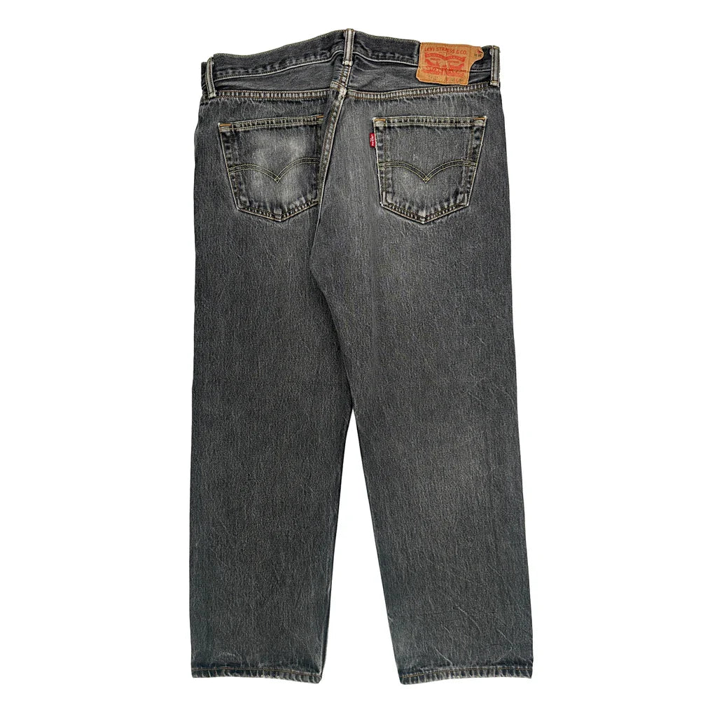 501 Levis Jeans - 36W 30L Grey Cotton Refurbished - Thrifted (note: this is a term often used to describe second- refurbished available on Cerqular