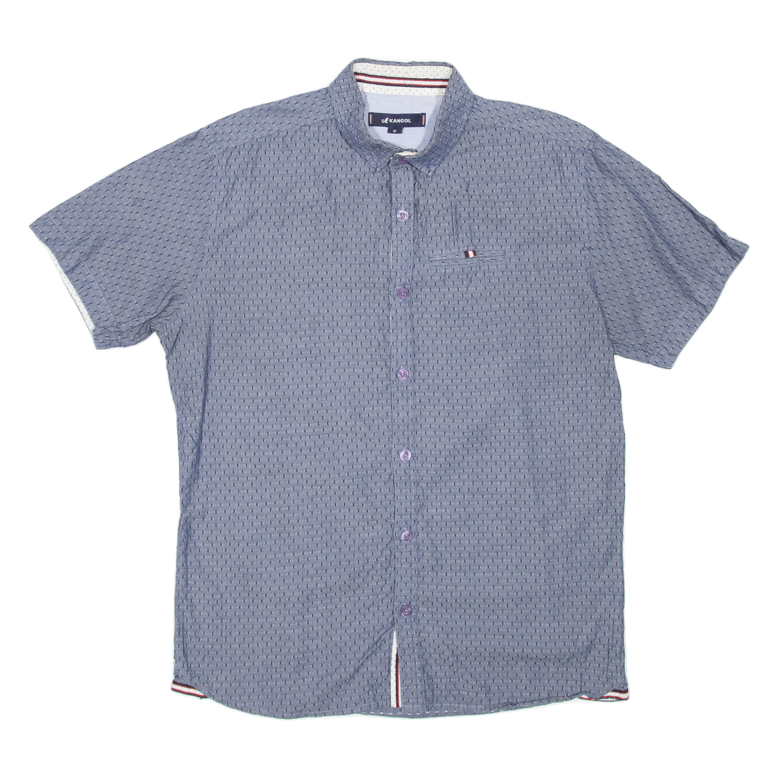 KANGOL Mens Shirt Grey Spotted M Refurbished - N/A refurbished available on Cerqular