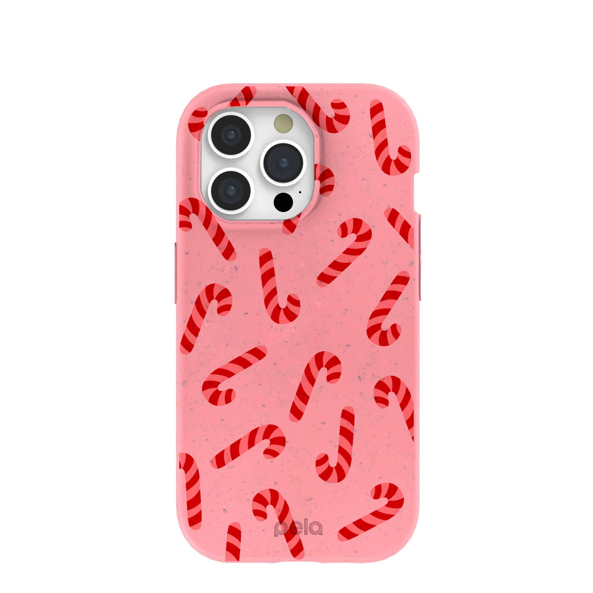 Bubblegum Pink Candy Cane Chaos iPhone 15 Pro Case Refurbished - Pela Case refurbished available on Cerqular