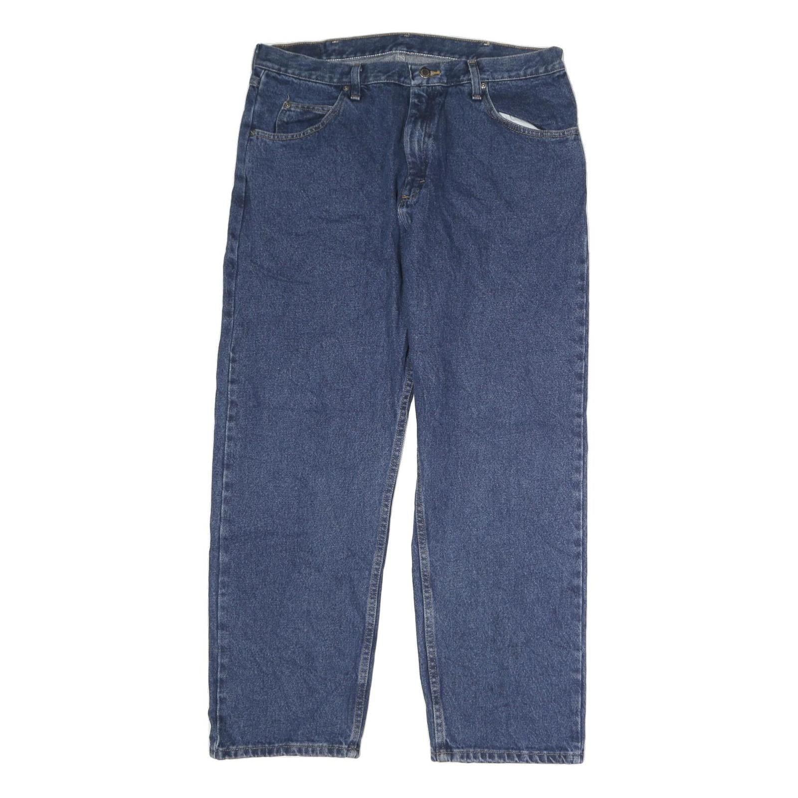 WRANGLER Mens Regular Blue Denim Classic Jeans W38 L30 Zip Closure Refurbished - N/A refurbished available on Cerqular