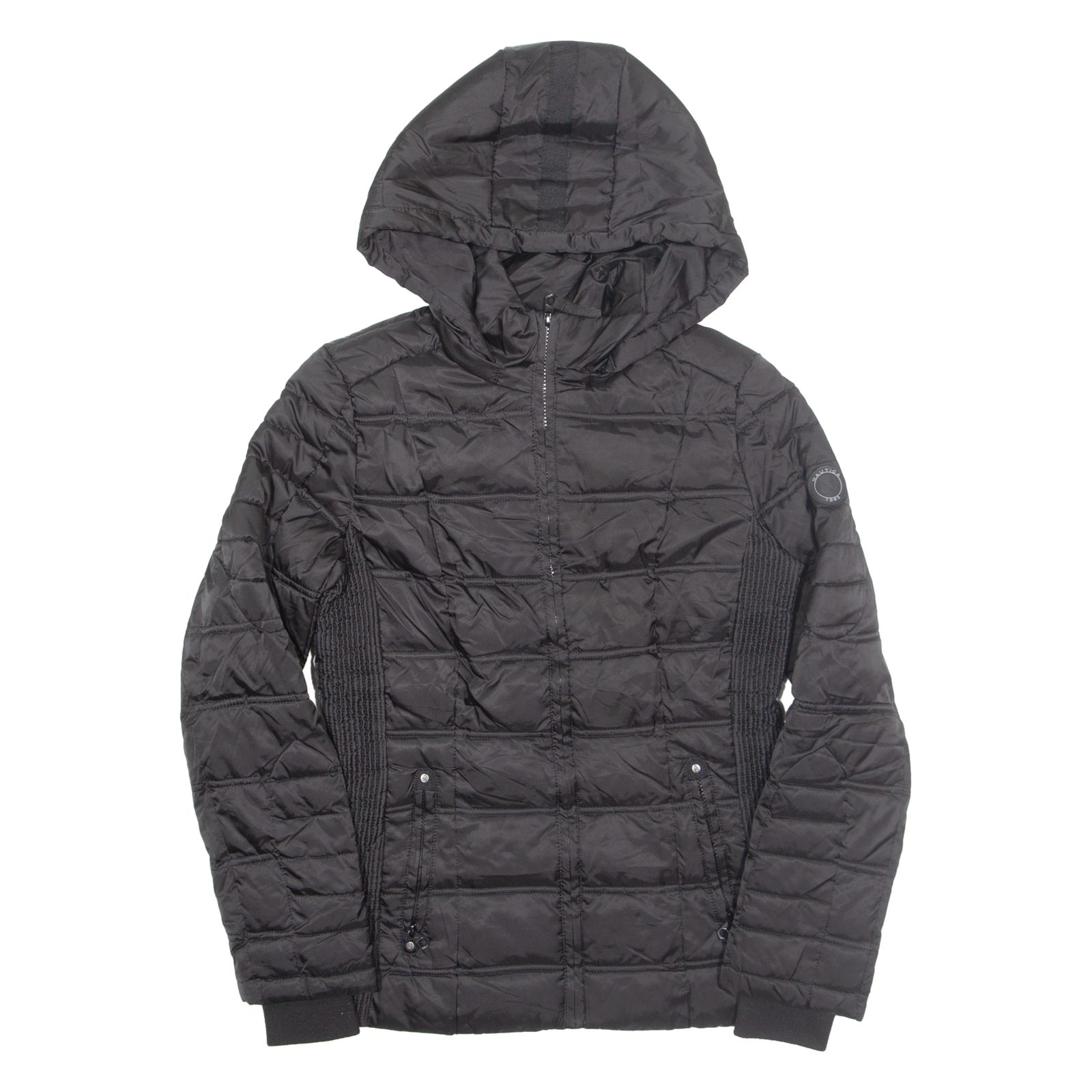 NAUTICA Womens Puffer Jacket Black Hooded L Refurbished - N/A refurbished available on Cerqular