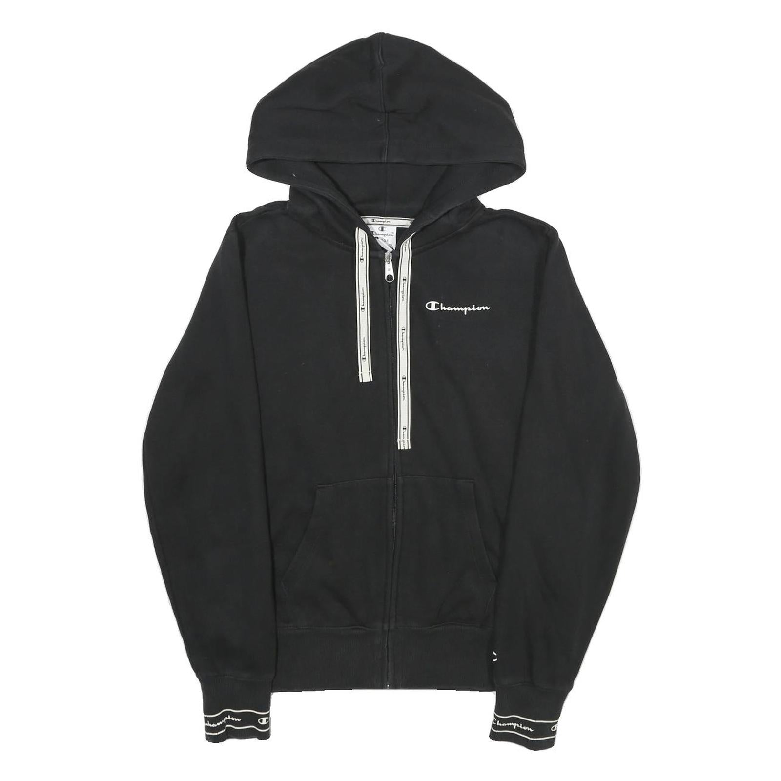 CHAMPION Womens Black Full Zip Hoodie L Cotton Blend Casual Sportswear Refurbished - N/A refurbished available on Cerqular
