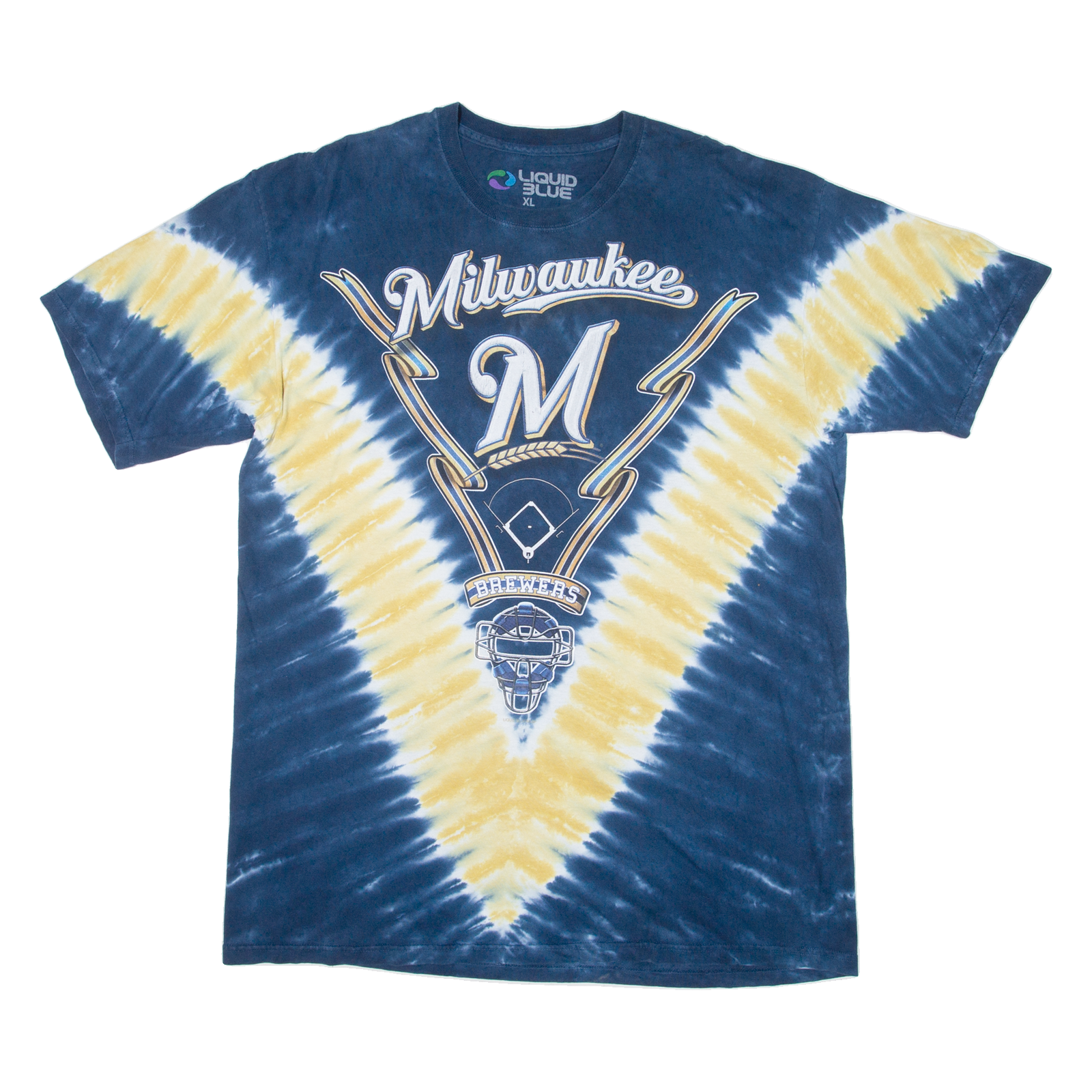 LIQUID BLUE Milwaukee Brewers Mens Tie Dye T-Shirt Blue XL Refurbished - N/A refurbished available on Cerqular