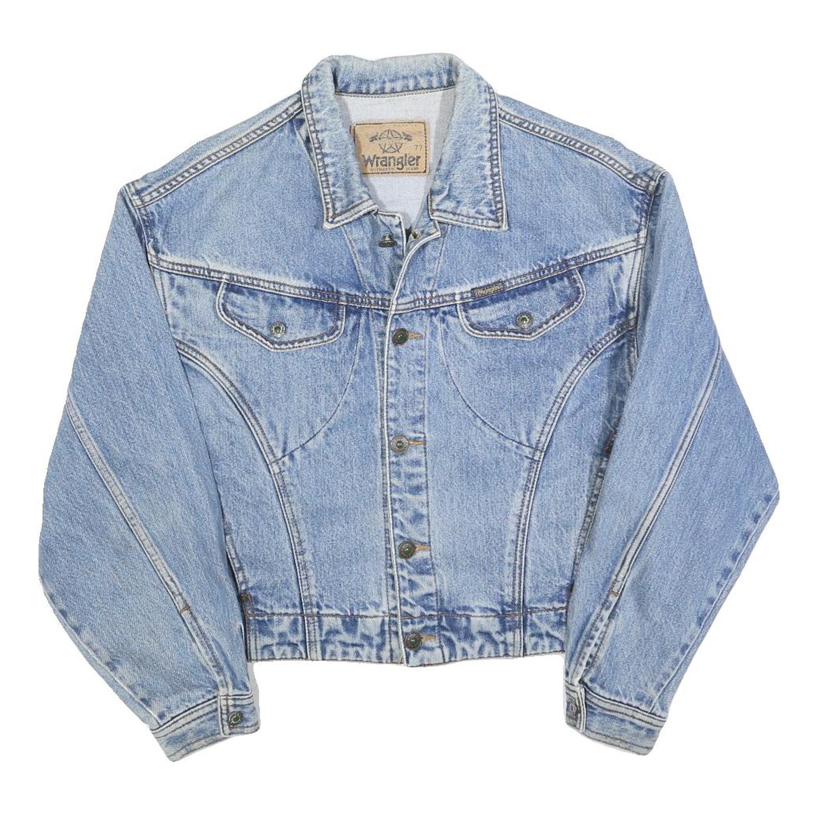 WRANGLER Womens Blue Denim Button Jacket M Cotton Blend Classic Fit Western Refurbished - N/A refurbished available on Cerqular