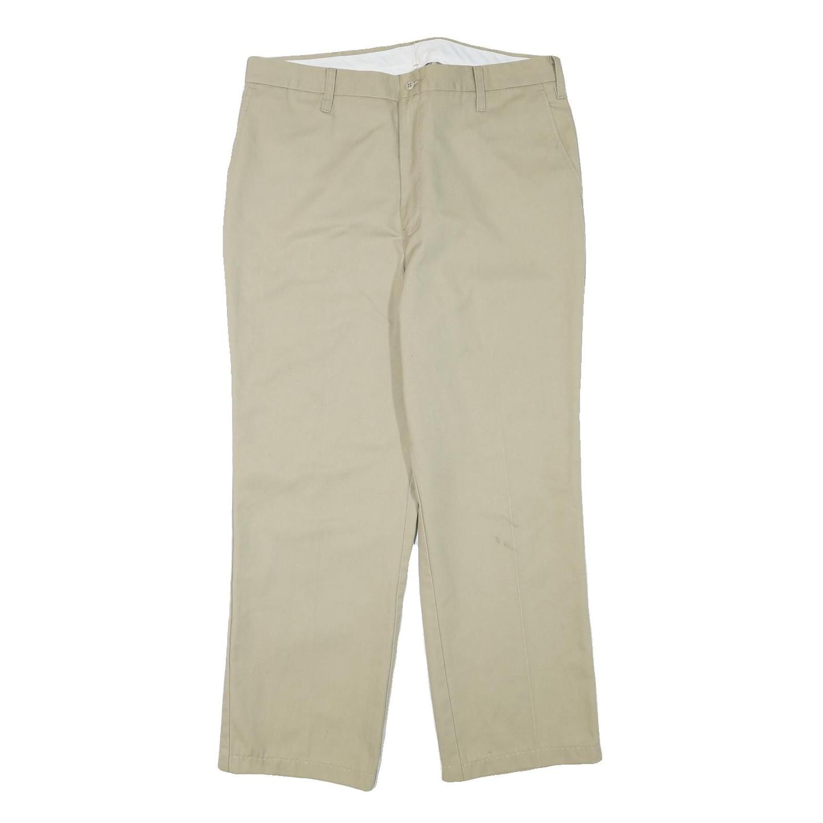 DICKIES Mens Cotton Blend Beige Regular Straight Trousers W34 L27 Workwear Refurbished - N/A refurbished available on Cerqular