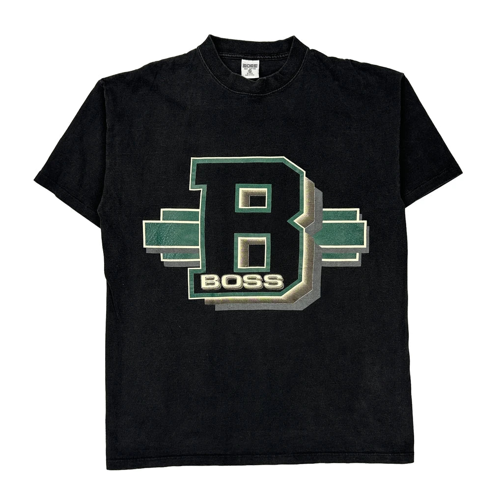 Boss Single Stitch T-Shirt - XL Black Cotton Refurbished - Thrifted (note: this is a term often used to describe second- refurbished available on Cerqular