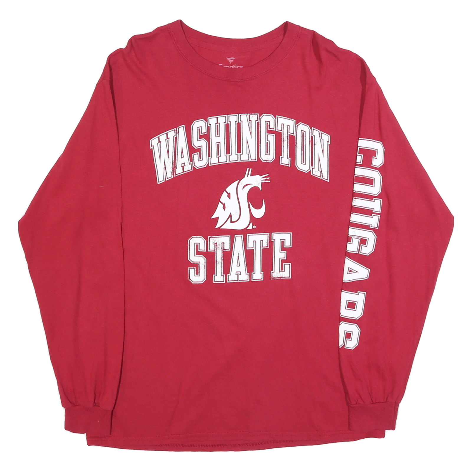 FANATICS Mens Red Washington State Graphic Long Sleeve Crew Neck T-Shirt L Refurbished - N/A refurbished available on Cerqular