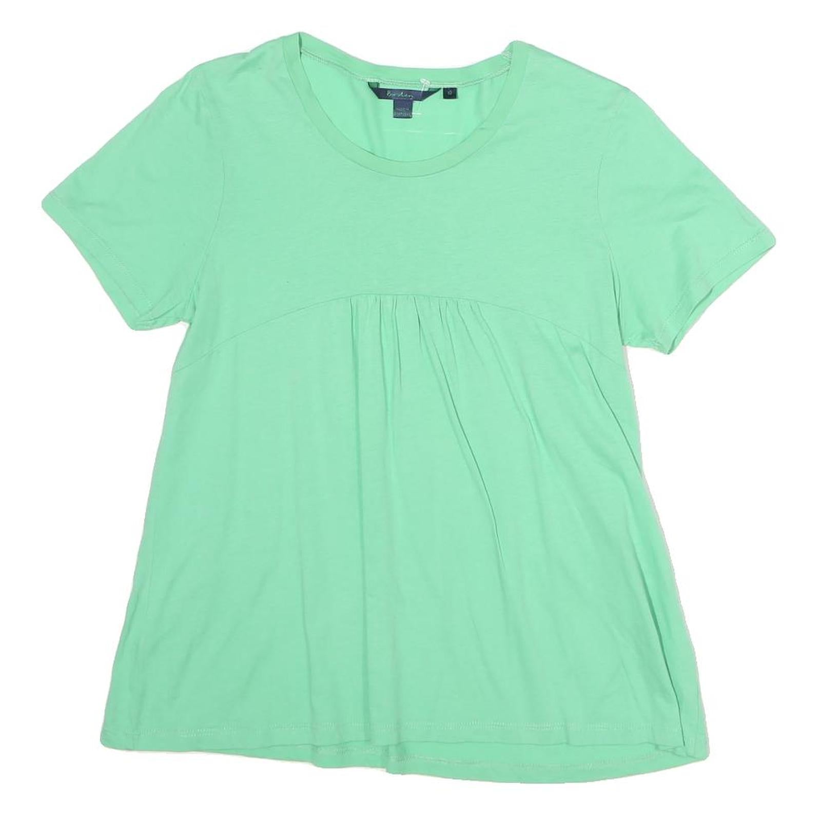 BODEN Womens Green Cotton Basic Short Sleeve Crew Neck Top M Relaxed Fit Refurbished - N/A refurbished available on Cerqular