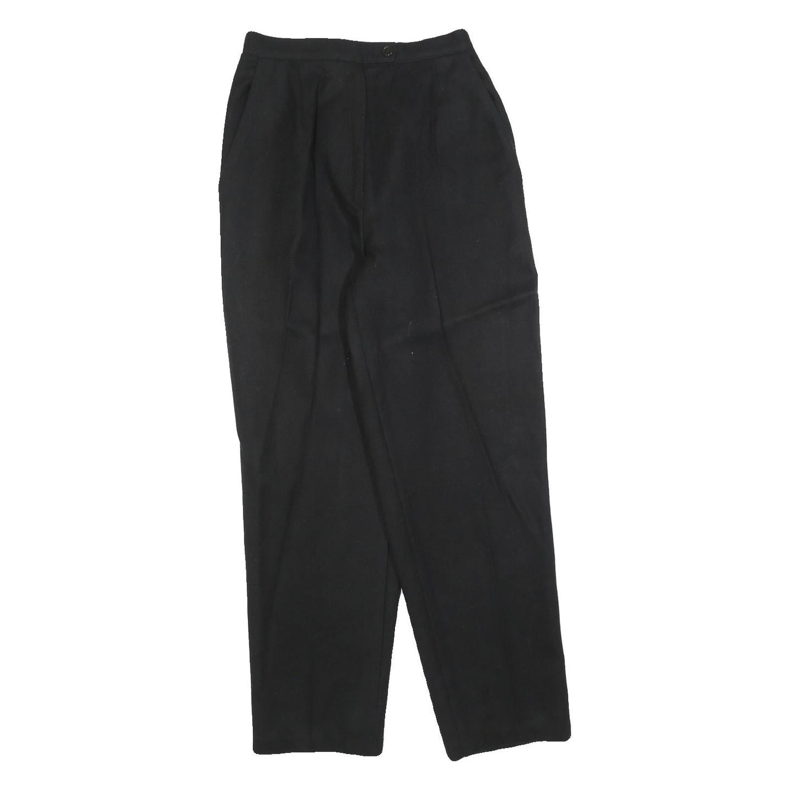 WILLOW RIDGE Womens Wool Black Regular Fit Straight Leg Trousers W25 L28 Refurbished - N/A refurbished available on Cerqular