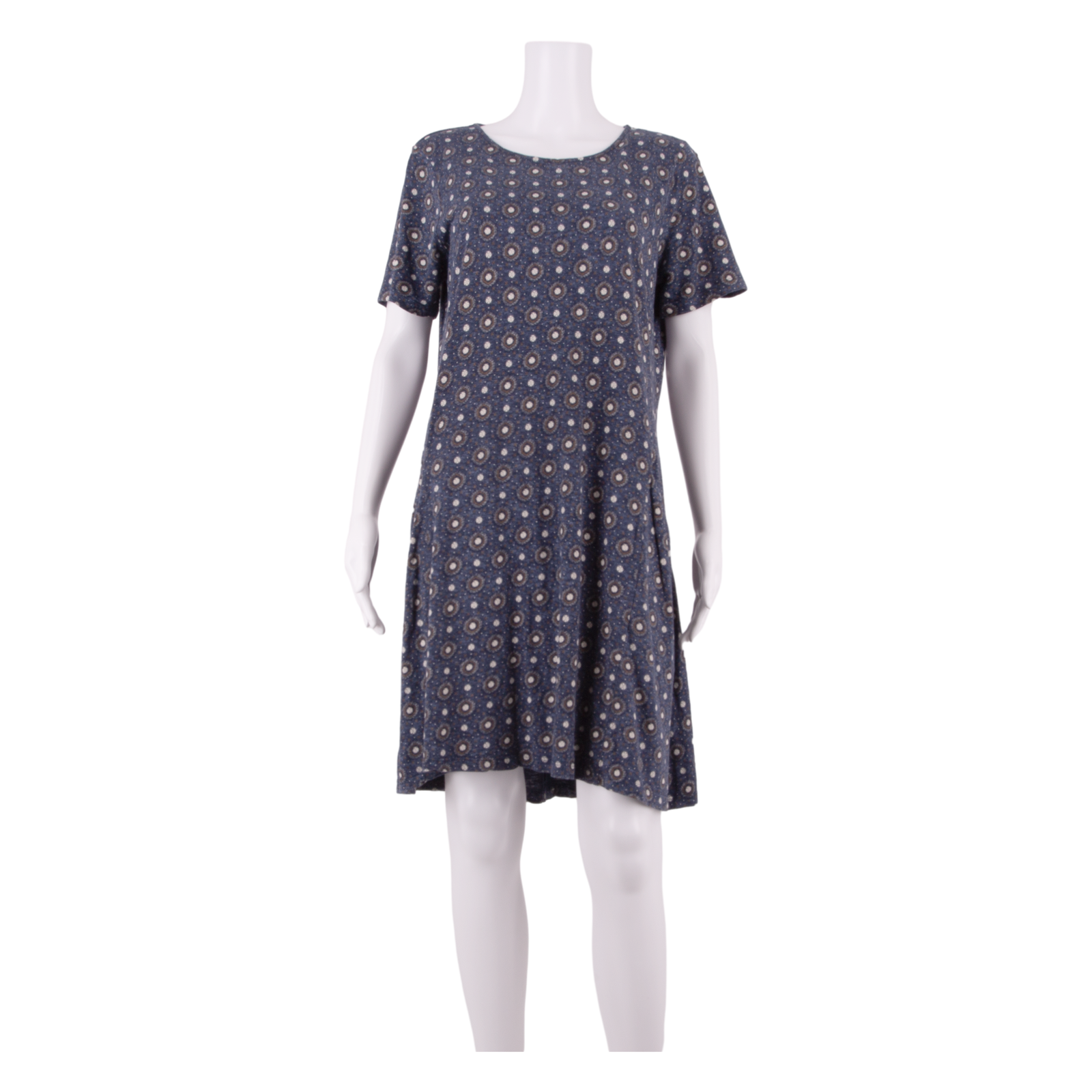 FAT FACE Womens Shift Dress Blue Crazy Pattern Knee Length UK 12 Refurbished - N/A refurbished available on Cerqular