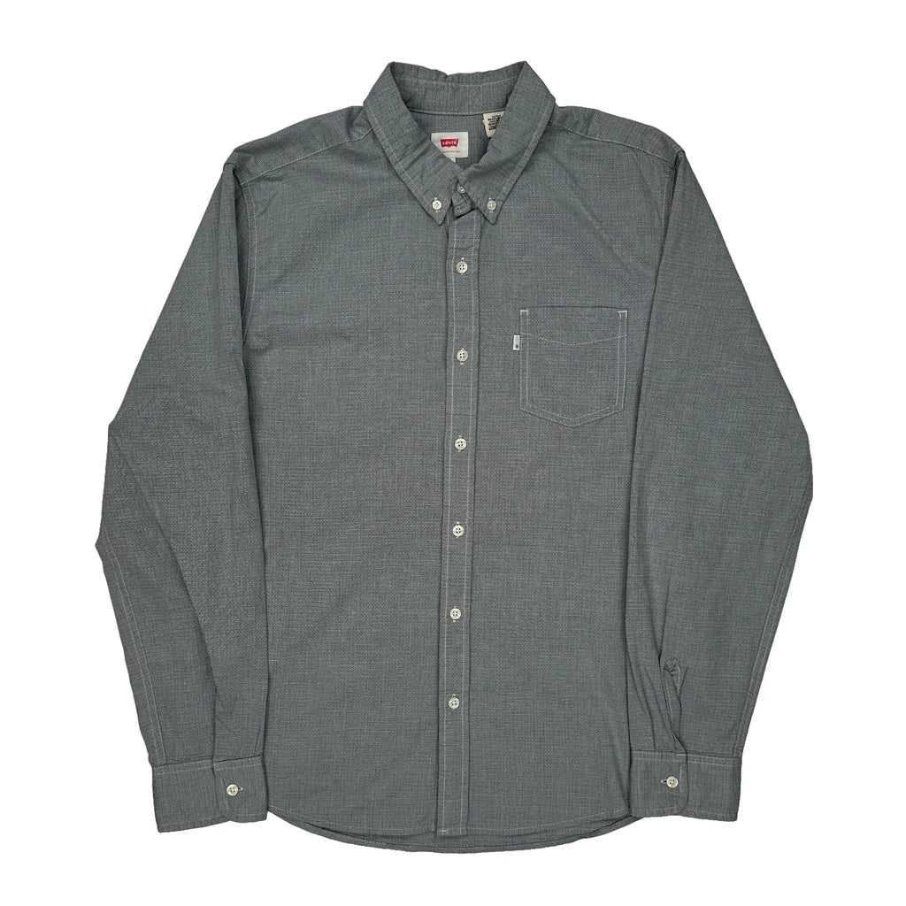 Levis Shirt - Large Grey Cotton Refurbished - Thrifted (note: this is a term often used to describe second- refurbished available on Cerqular