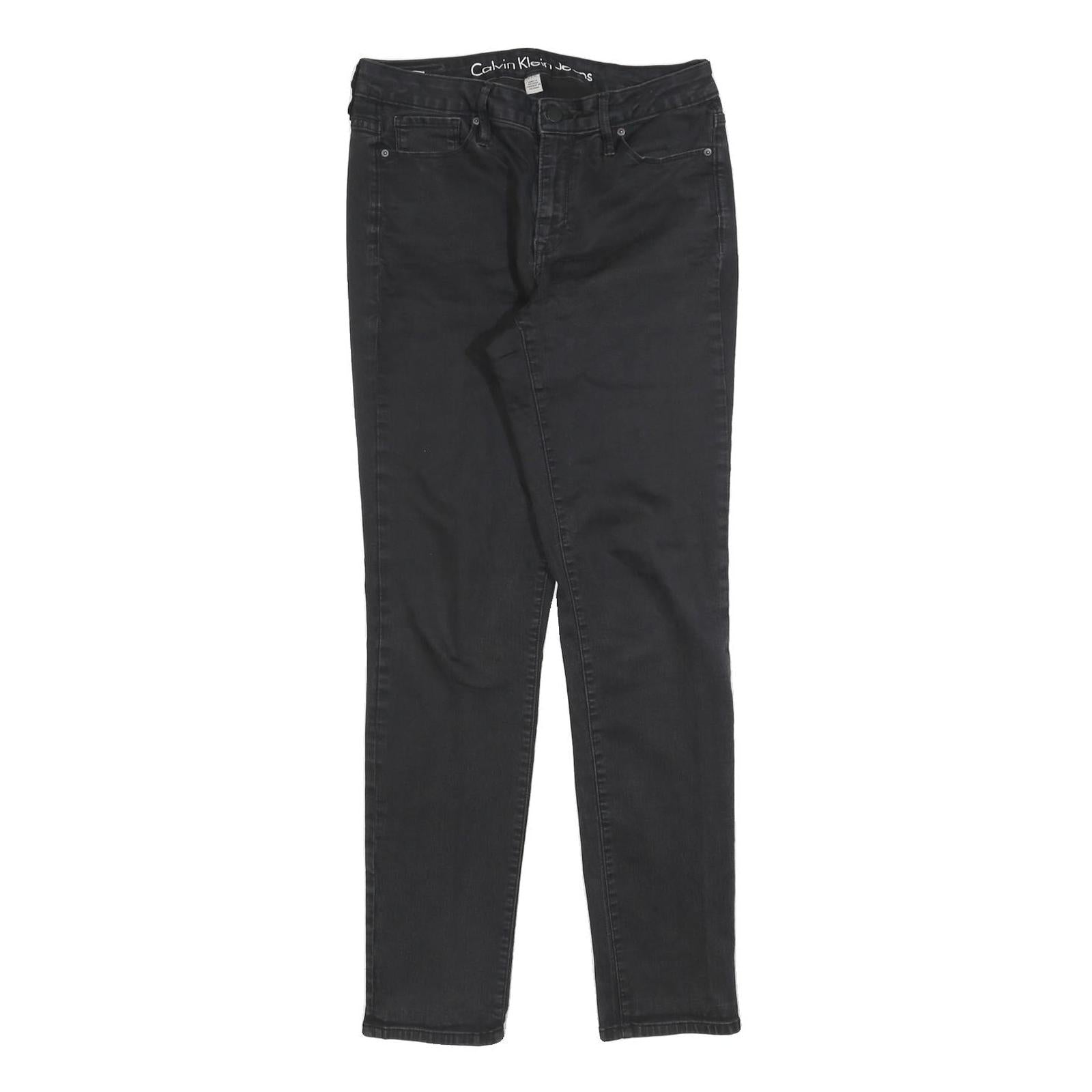 CALVIN KLEIN JEANS Womens Slim Black Denim Jeans W28 L32 Stylish Zip Closure Refurbished - N/A refurbished available on Cerqular