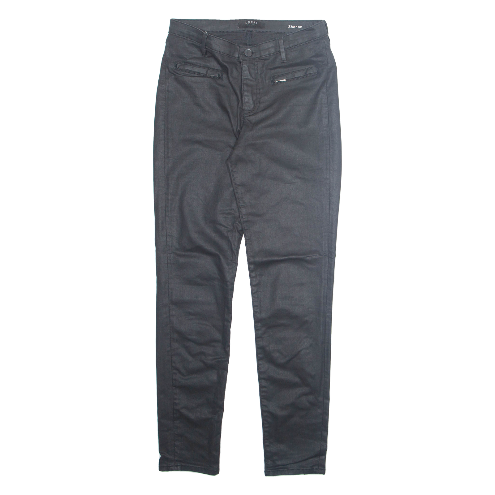GUESS Womens Trousers Black Regular Tapered W28 L28 Refurbished - N/A refurbished available on Cerqular