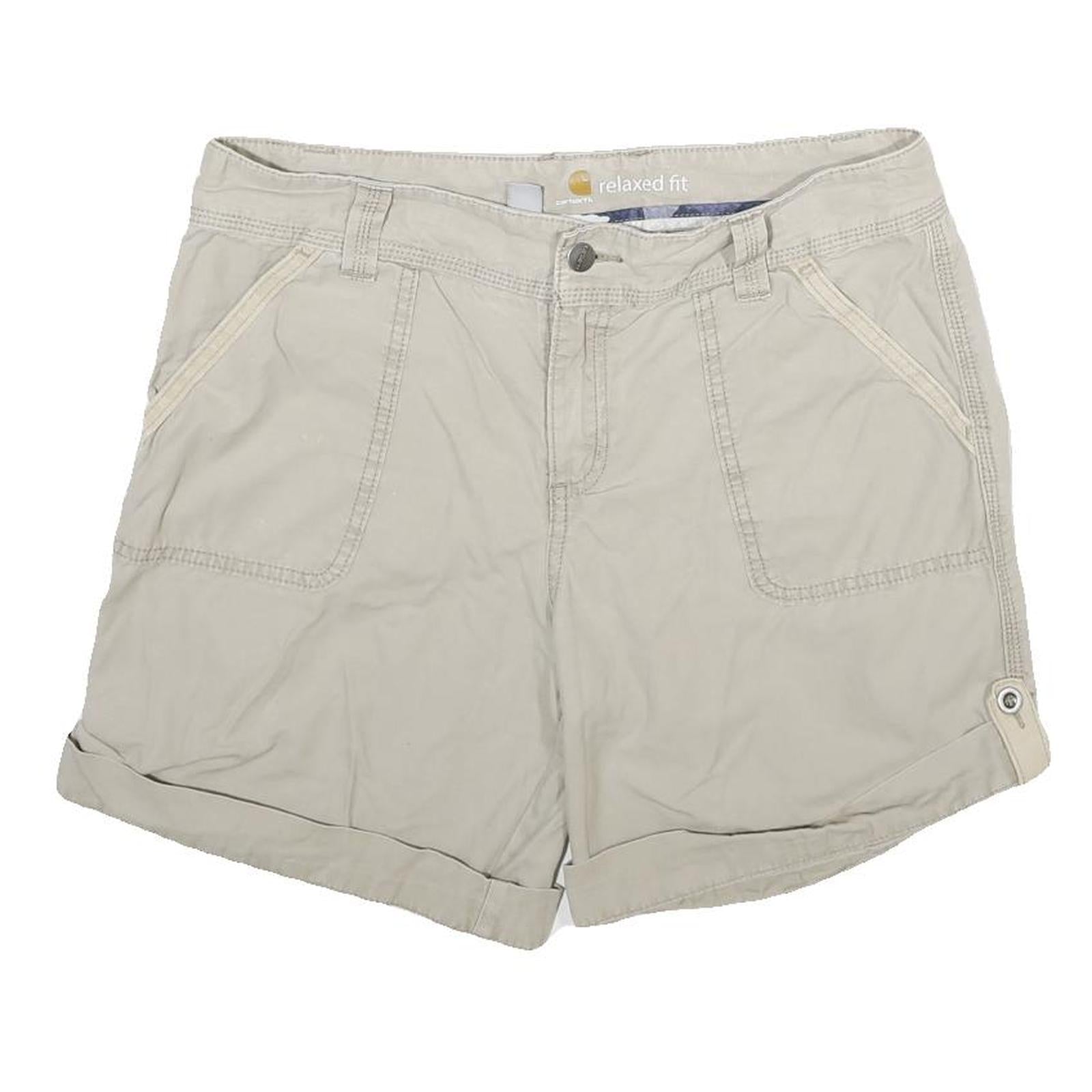 CARHARTT Womens Shorts Beige Relaxed Fit Cotton M W32 Casual Pockets Refurbished - N/A refurbished available on Cerqular