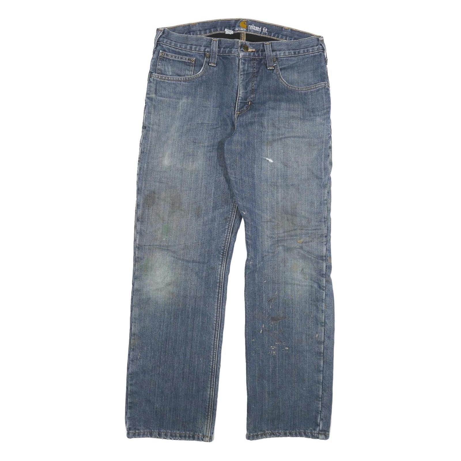 CARHARTT Mens Relaxed Fit Blue Denim Jeans W33 L30 Zip Casual Workwear Refurbished - N/A refurbished available on Cerqular