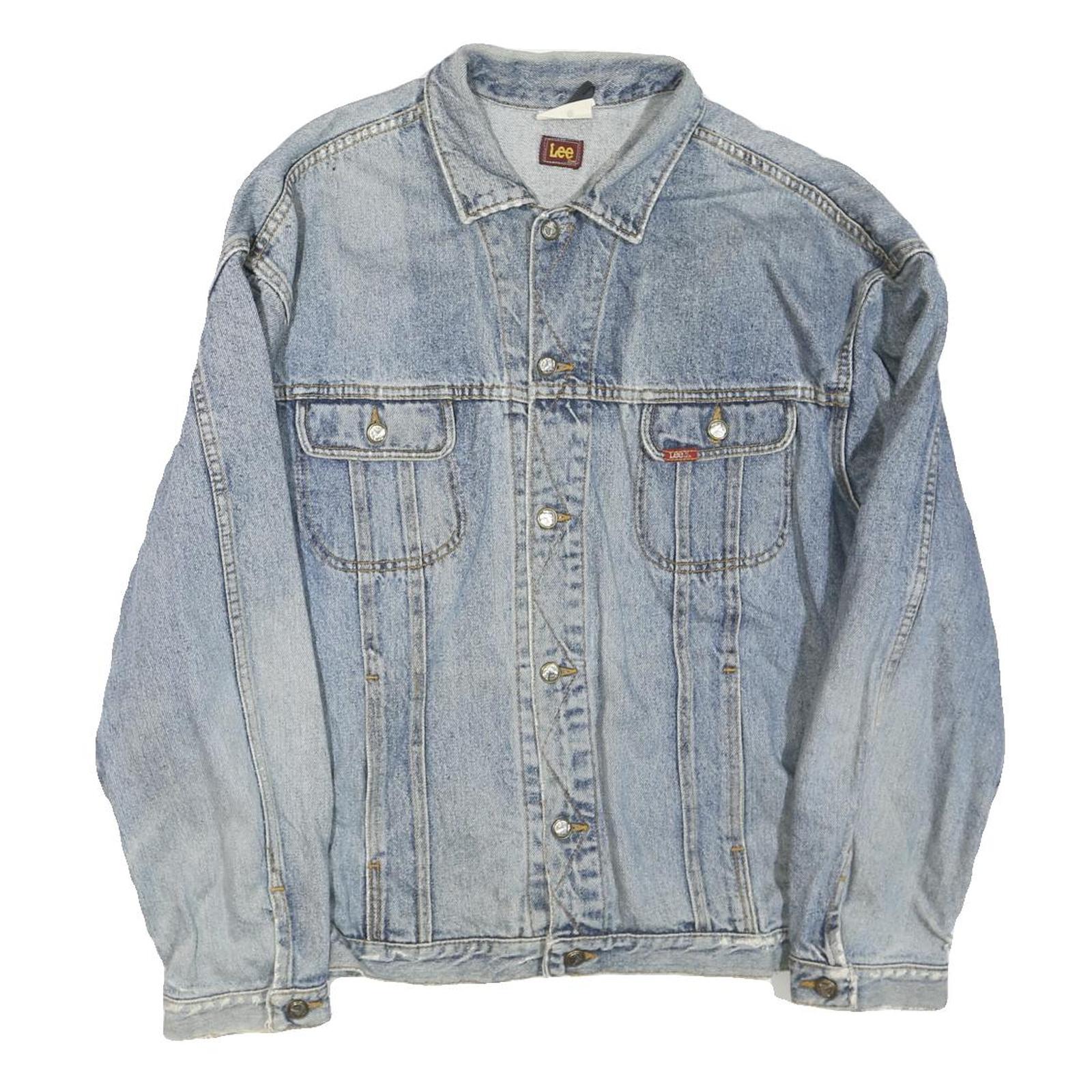LEE Mens Blue Denim Jacket L Cotton Blend Button Closure Classic Fit Casual Refurbished - N/A refurbished available on Cerqular