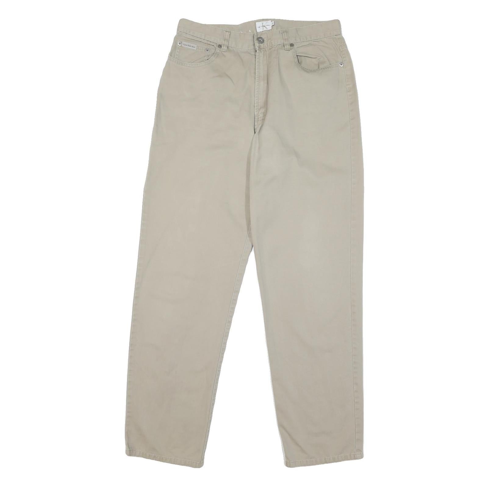 Buy CALVIN KLEIN JEANS Womens Cotton Blend Beige Regular Fit Straight Leg Trousers Refurbished - $33.79 CALVIN KLEIN JEANS Womens Cotton Blend Beige Regular Fit Straight Leg Trousers Refurbished - N/A refurbished available on Cerqular