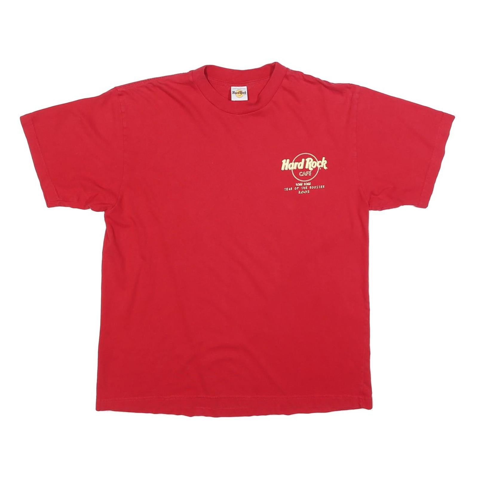 HARD ROCK CAFE Mens Red Year Of Rooster Cotton Blend XL Short Sleeve Crew Neck Refurbished - N/A refurbished available on Cerqular