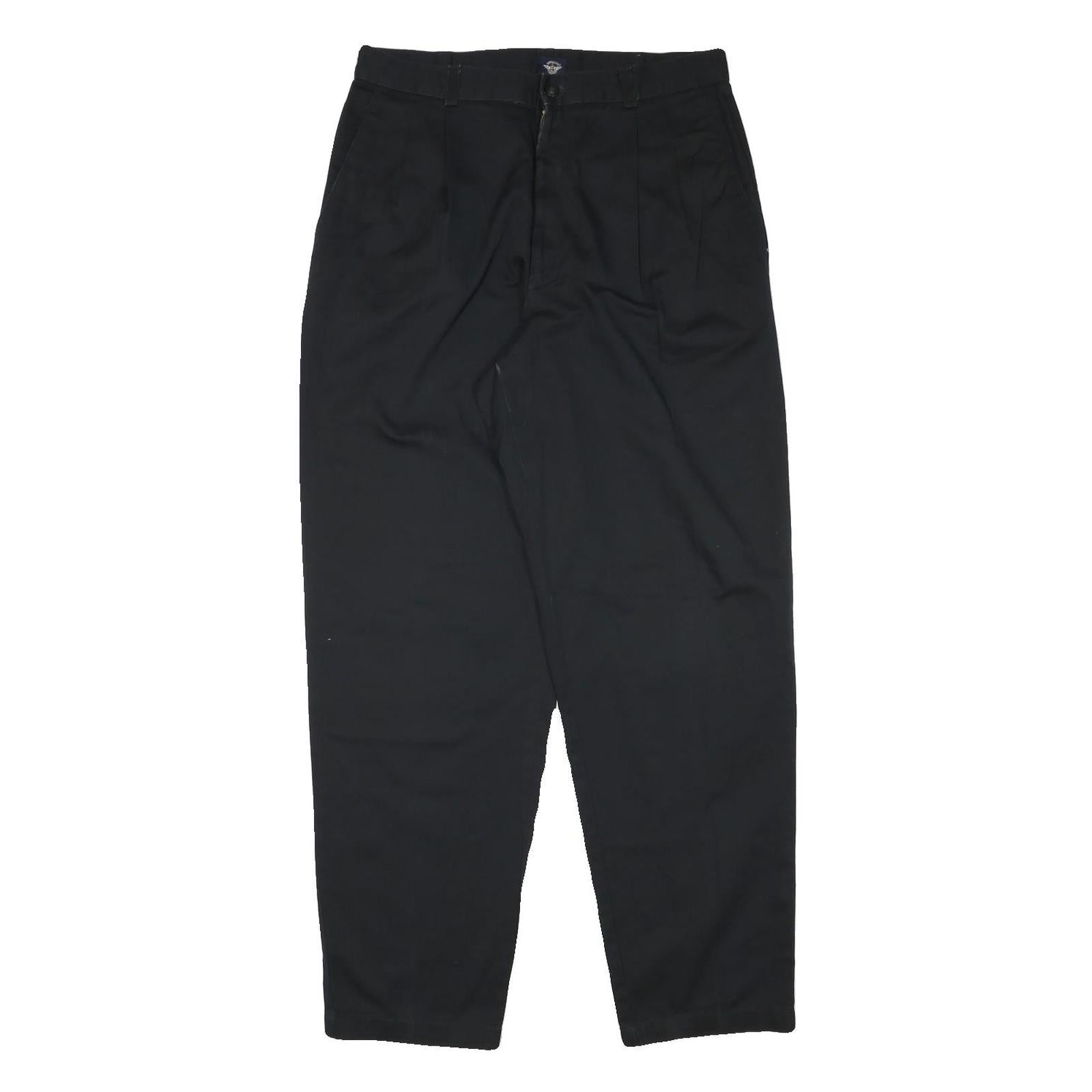 DOCKERS Mens Cotton Blend Black Relaxed Straight Trousers W31 L31 Stylish Refurbished - N/A refurbished available on Cerqular