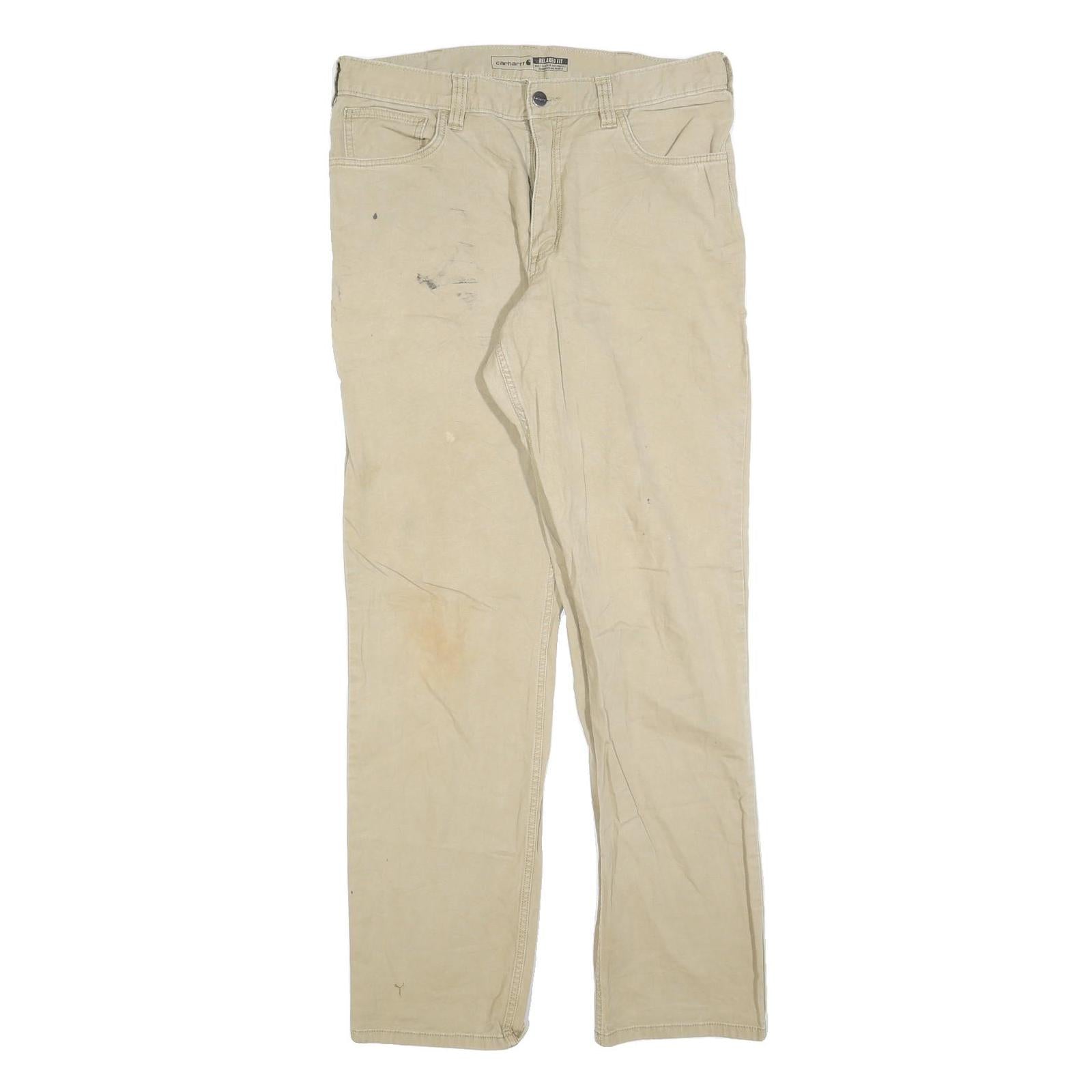 Buy CARHARTT Mens Cotton Blend Beige Relaxed Straight Trousers W34 L34 Workwear Refurbished - $49.39 CARHARTT Mens Cotton Blend Beige Relaxed Straight Trousers W34 L34 Workwear Refurbished - N/A refurbished available on Cerqular
