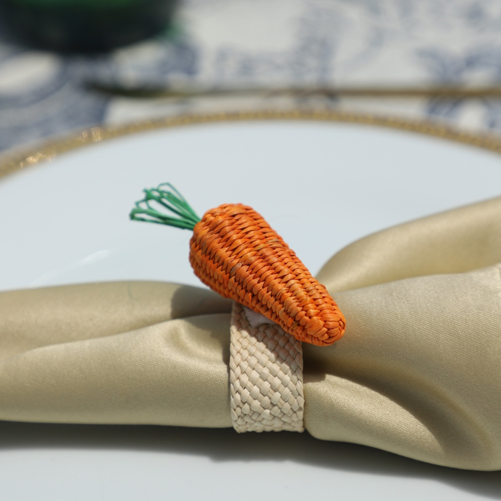 Carrot Napkin Ring - Made of Iraca Palm - Sold by Set | Pack: Pack of 8 Refurbished - Apalma Handmade refurbished available on Cerqular