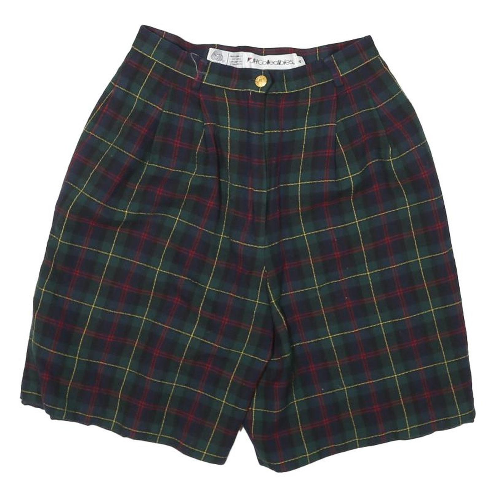 JH COLLECTIBLES Womens Shorts Green Tartan Plaid XS W23 Wool Casual Refurbished - N/A refurbished available on Cerqular