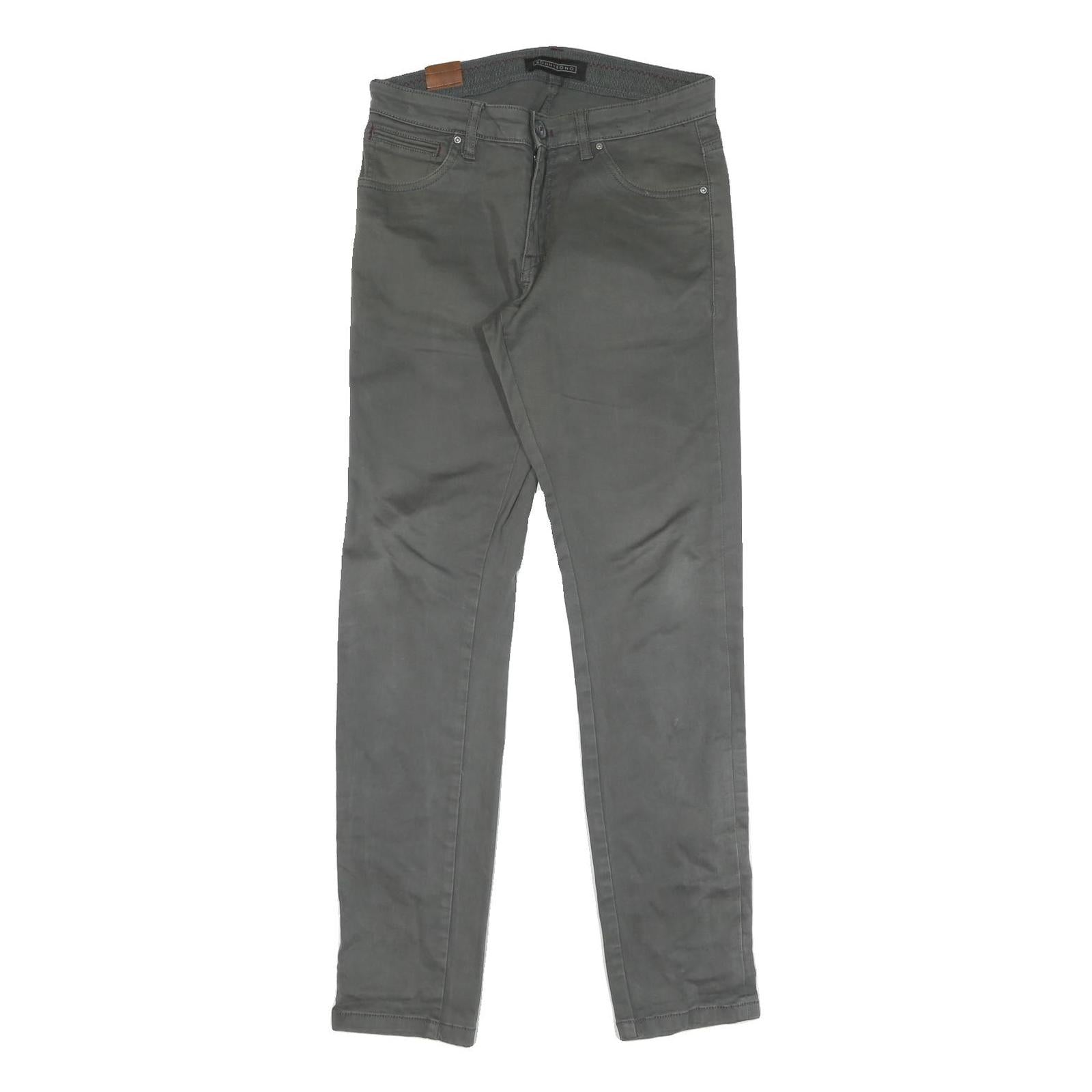 Mens Slim Fit Cotton Grey Trousers W30 L31 Zip Closure Casual Everyday Wear Refurbished - N/A refurbished available on Cerqular