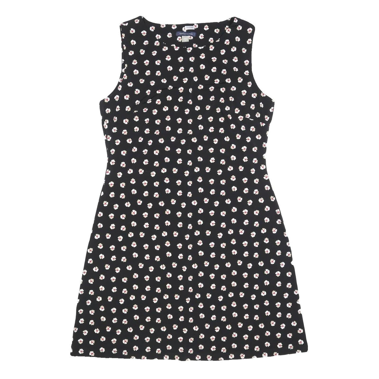TOMMY HILFIGER Womens Black Floral Sleeveless Day Dress Polyester Blend M Refurbished - N/A refurbished available on Cerqular