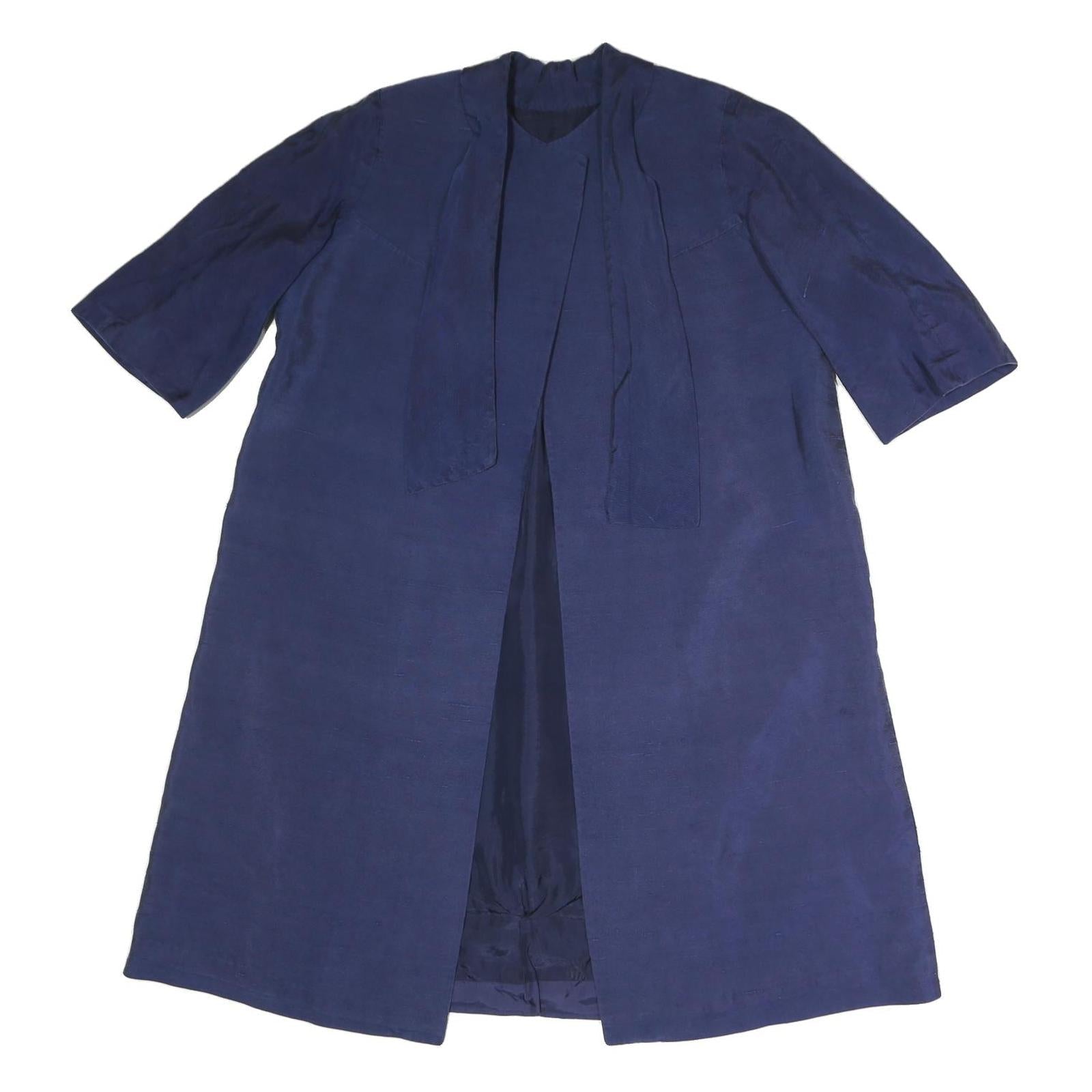 Womens Navy Cotton Blend Long Sleeve Open Front Jacket L Plain Classic Casual Refurbished - N/A refurbished available on Cerqular